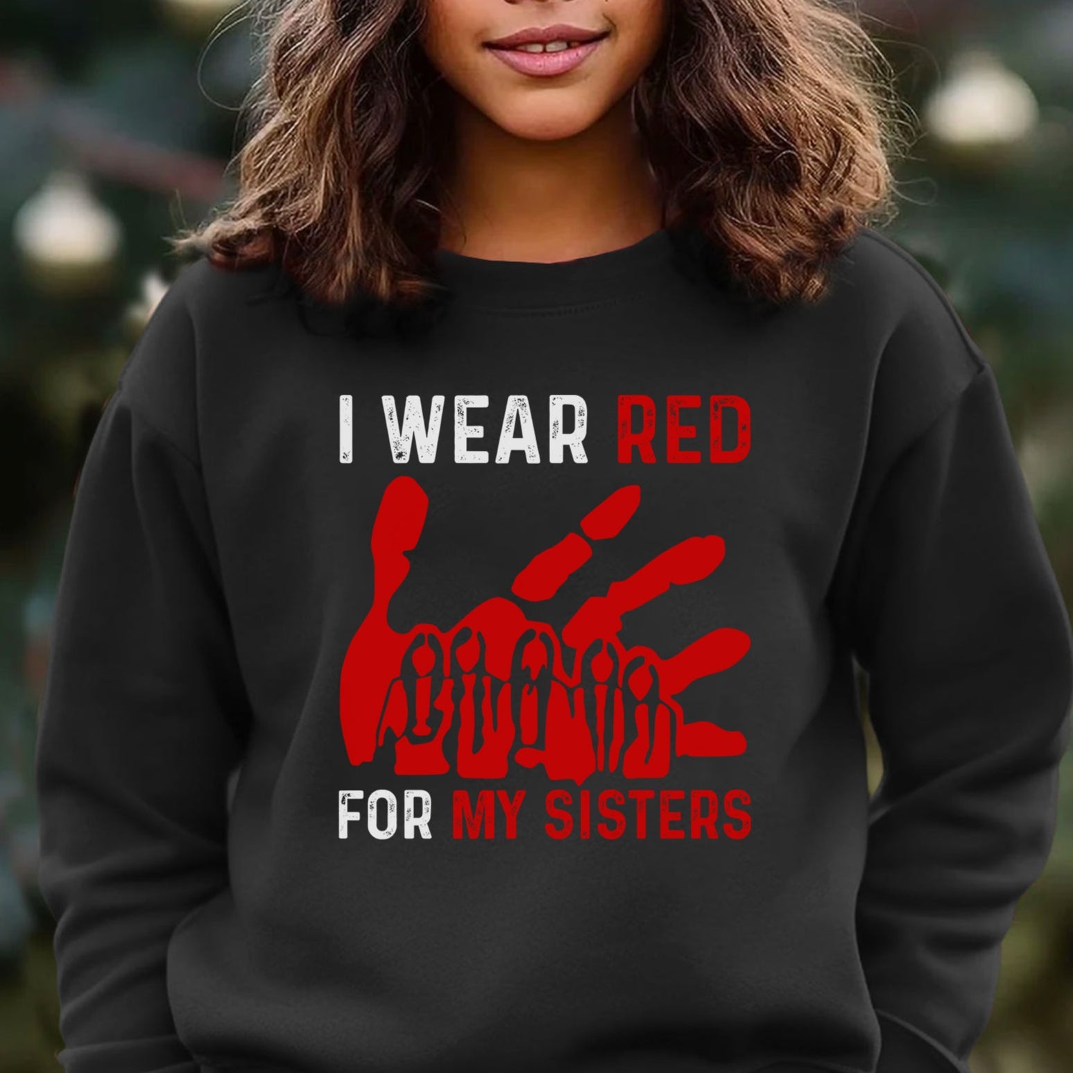 MMIW I Wear Red For My Sister Red Hand Unisex Hoodie/Sweatshirt/T-Shirt