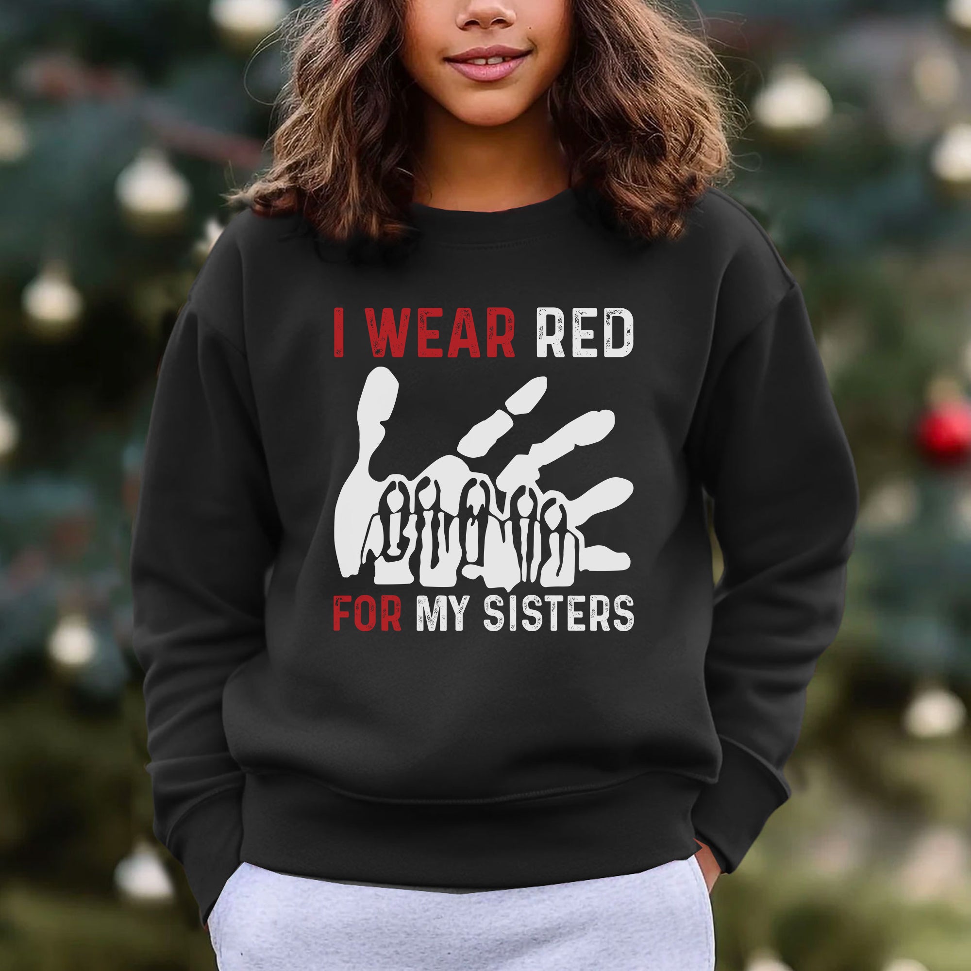 MMIW I Wear Red For My Sister Red Hand Unisex Hoodie/Sweatshirt/T-Shirt