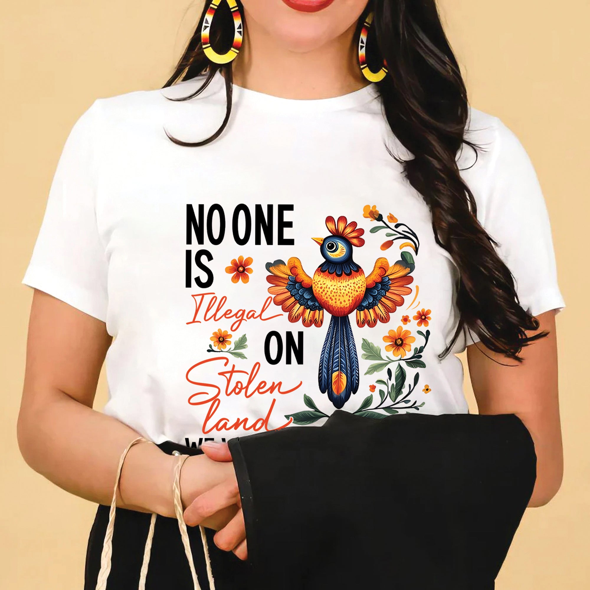 No One Is Illegal On Stolen Land - Unisex T-Shirt/T-Shirt V-Neck/Hoodie/Sweatshirt N57