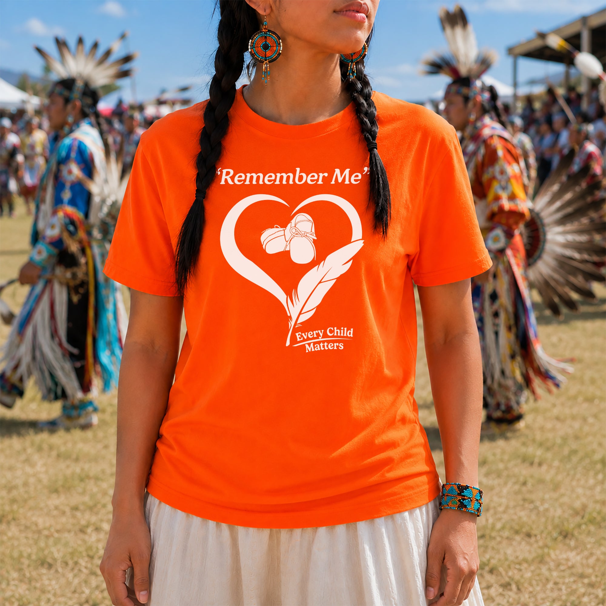 Remember Me Every Child Matters Heart Feather Orange Shirt Day Unisex T-shirt/Hoodie/Sweatshirt