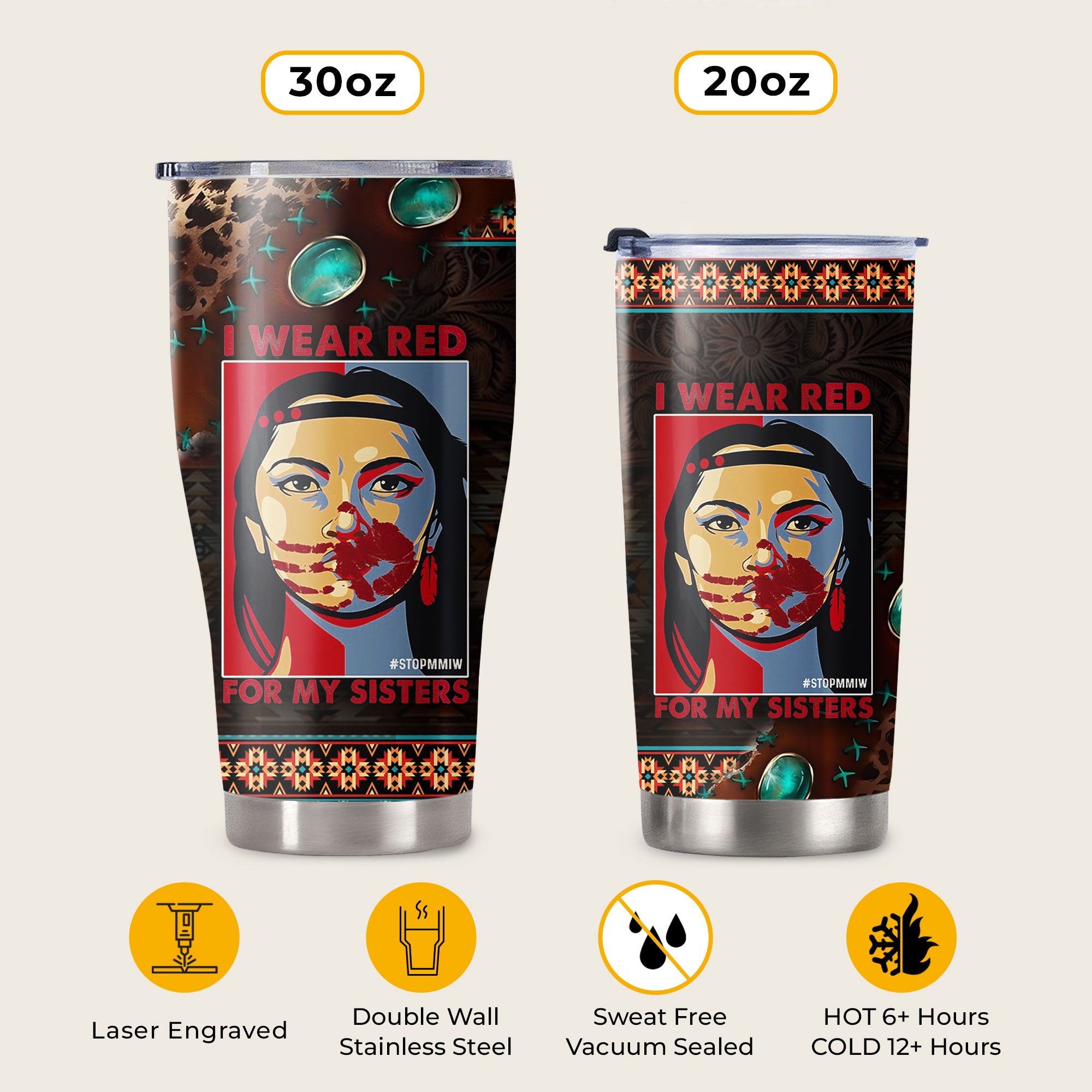 MMIW - Native American Tumbler Stainless Steel Drinking Cup