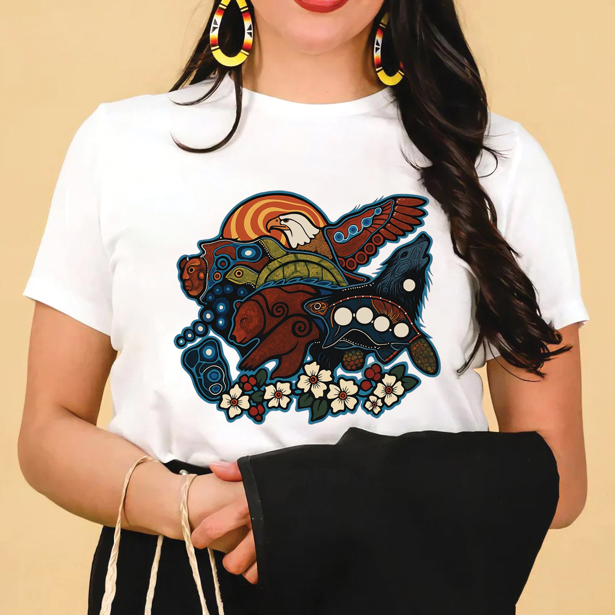 Seven Sacred Teachings Animal Native Wisdom Indigenous Culture Unisex T-Shirt/T-Shirt V-Neck/Hoodie/Sweatshirt