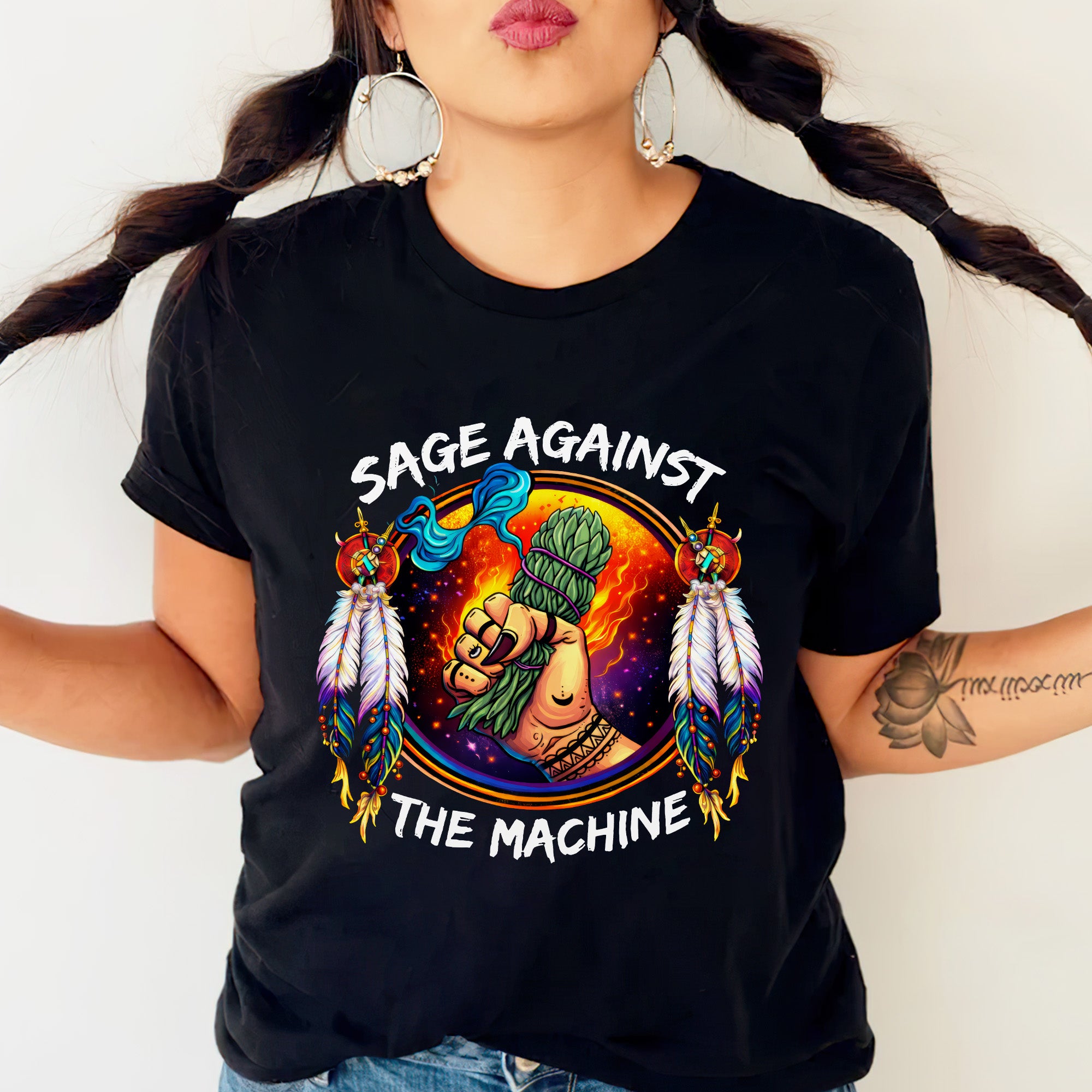 Sage Against The Machine Spiritual Power and Resistance Unisex T-shirt/T-shirt V-Neck/Hoodie/Sweatshirt