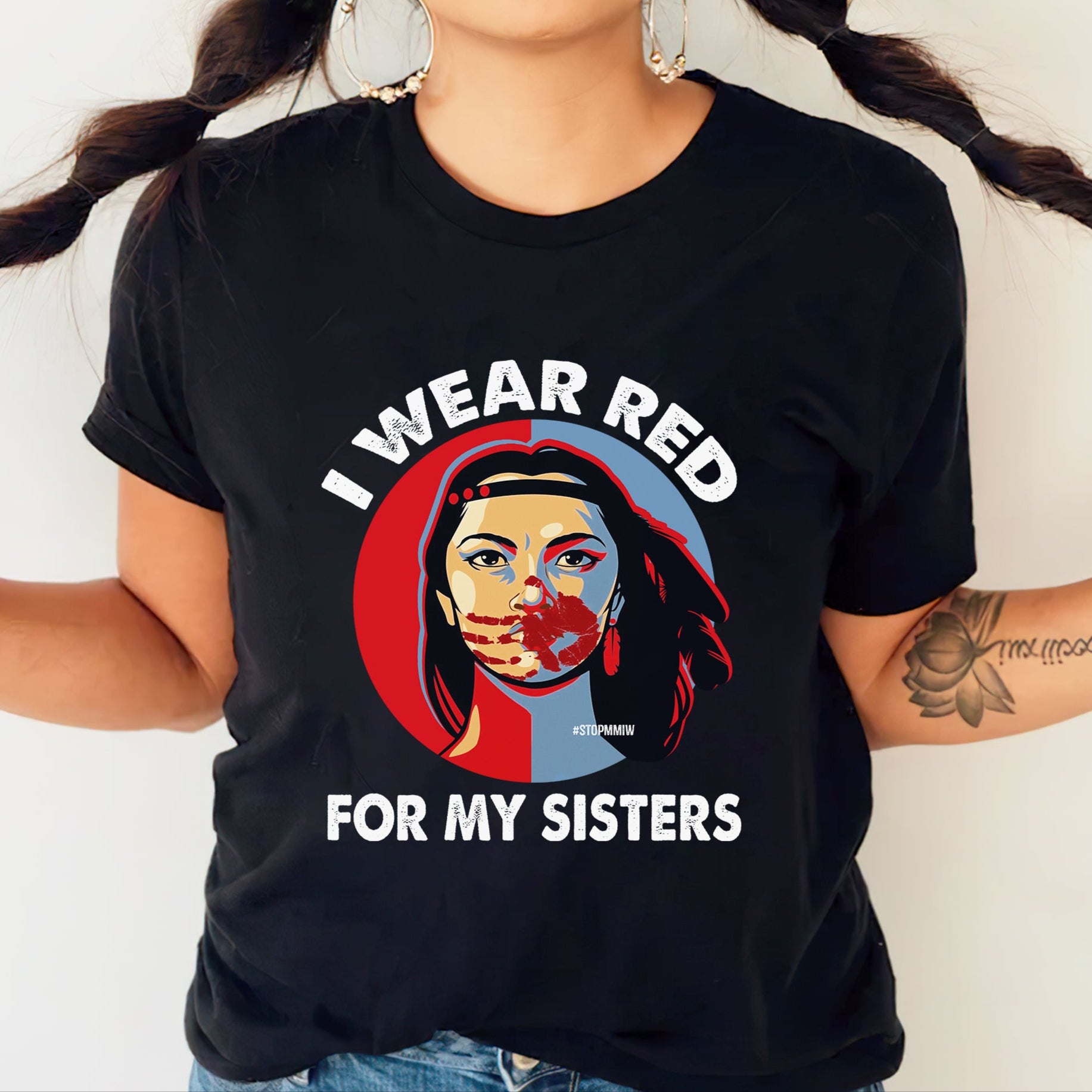 MMIW I Wear Red For My Sisters Red Hand Indigenous Women Unisex T-Shirt/Hoodie/Sweatshirt