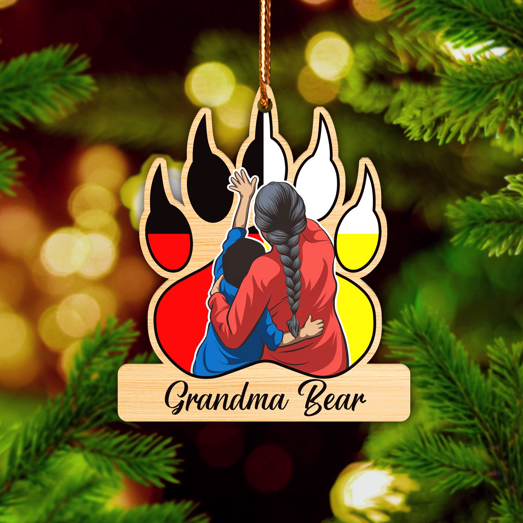 Grandma Bear Native American - Unique Christmas Gift Decor Flat Acrylic