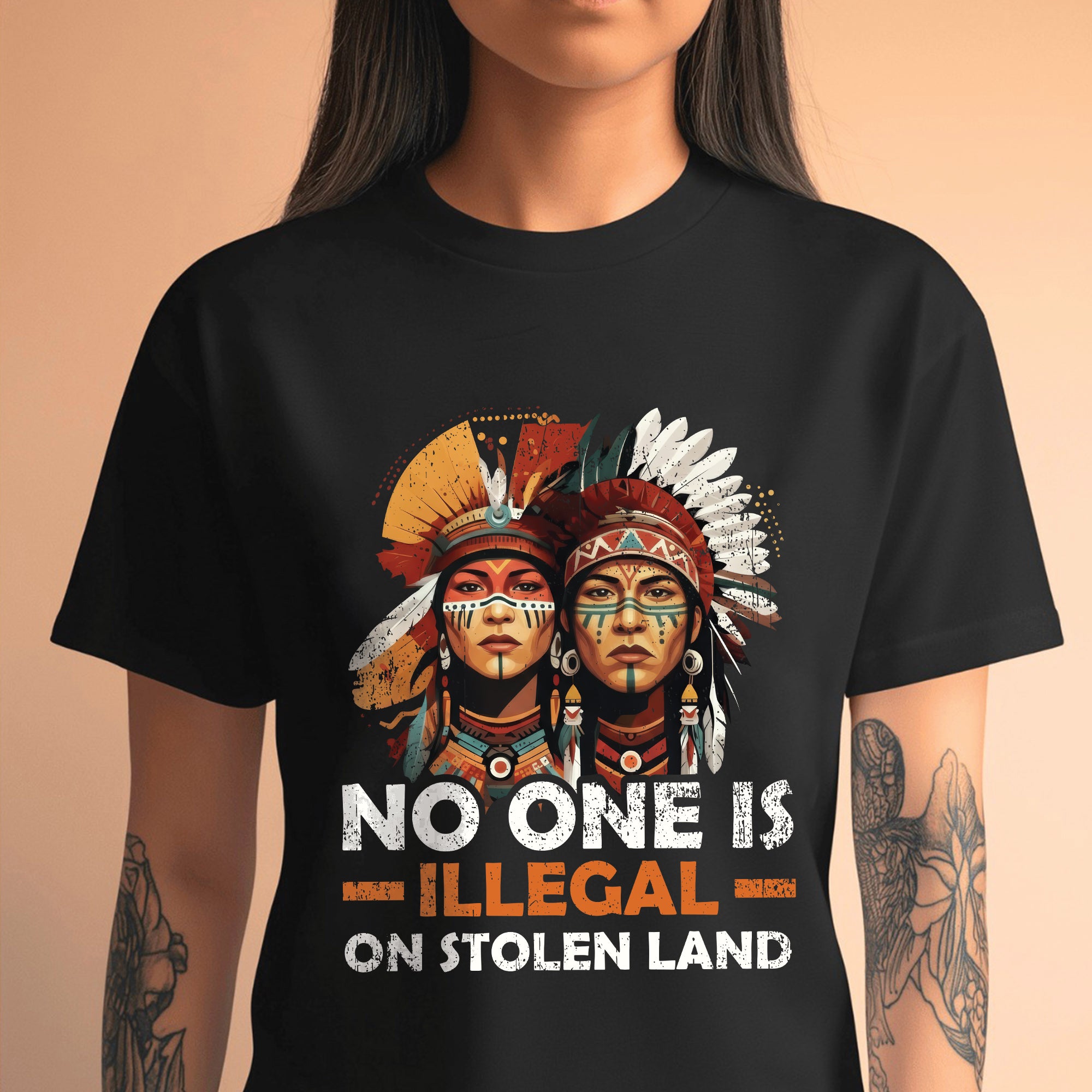 No One Is Illegal On Stolen Land - Unisex T-Shirt/T-Shirt V-Neck/Hoodie/Sweatshirt N87
