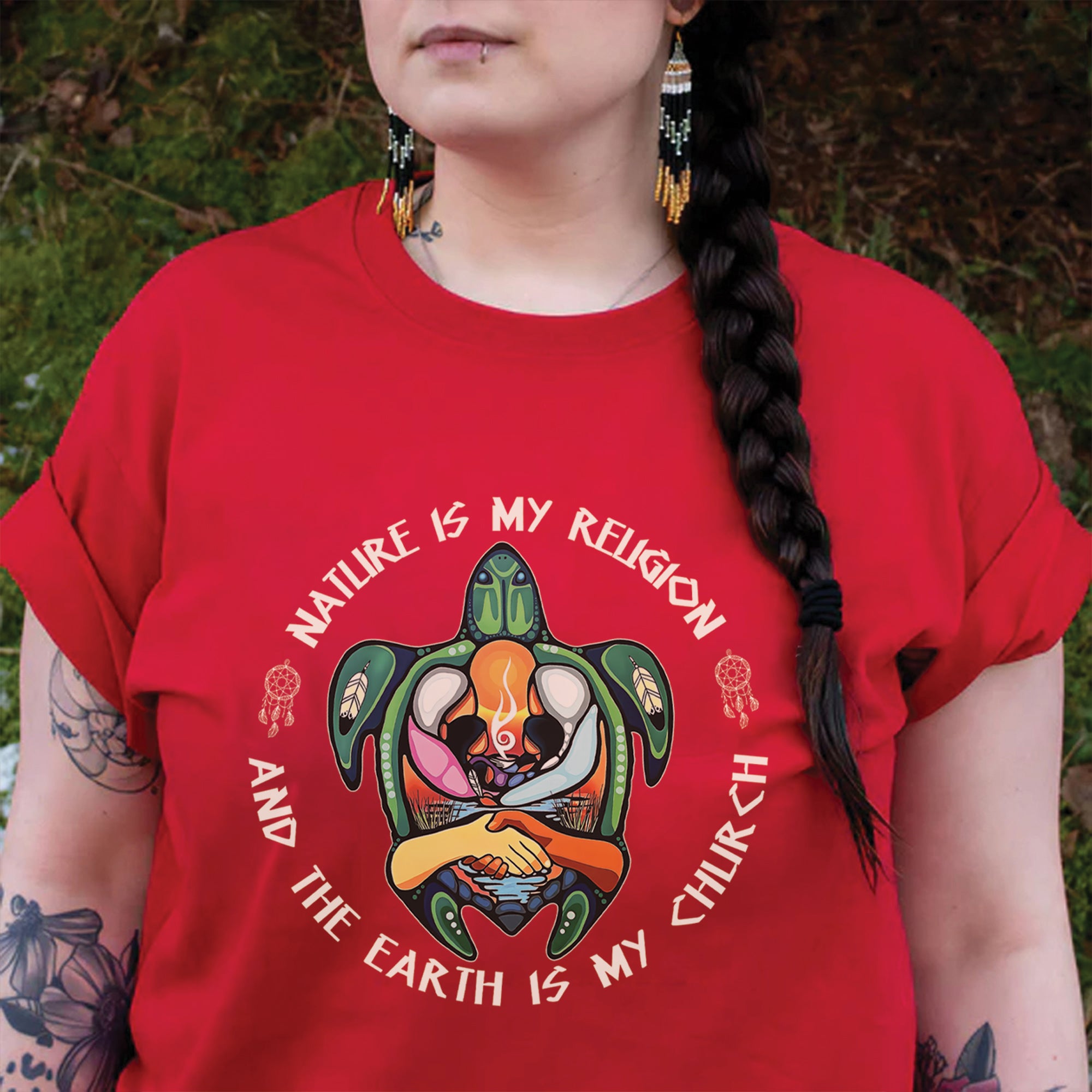 Nature Is My Religion And The Earth Is My Church Unisex T-Shirt/T-Shirt V-Neck/Hoodie/Sweatshirt - N36