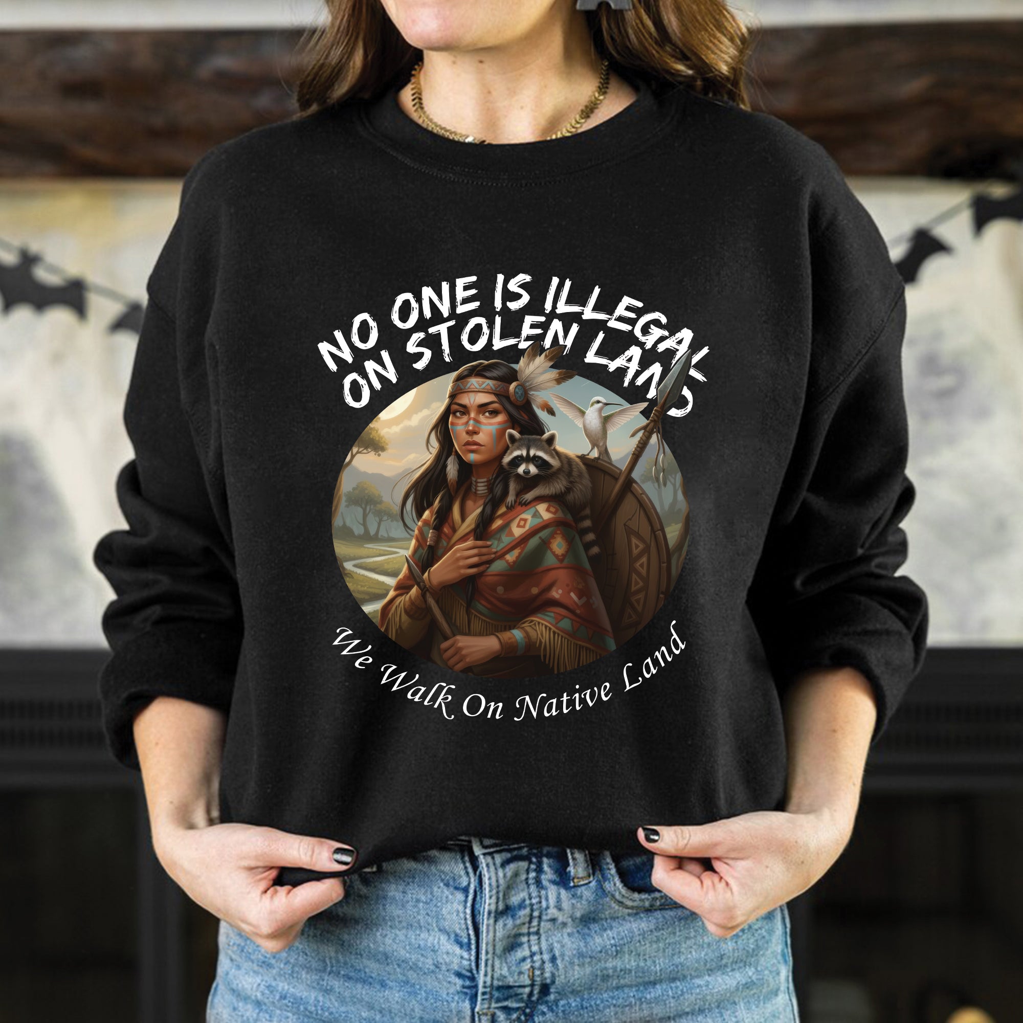 No One Is Illegal On Stolen Land - Unisex T-Shirt/T-Shirt V-Neck/Hoodie/Sweatshirt N84