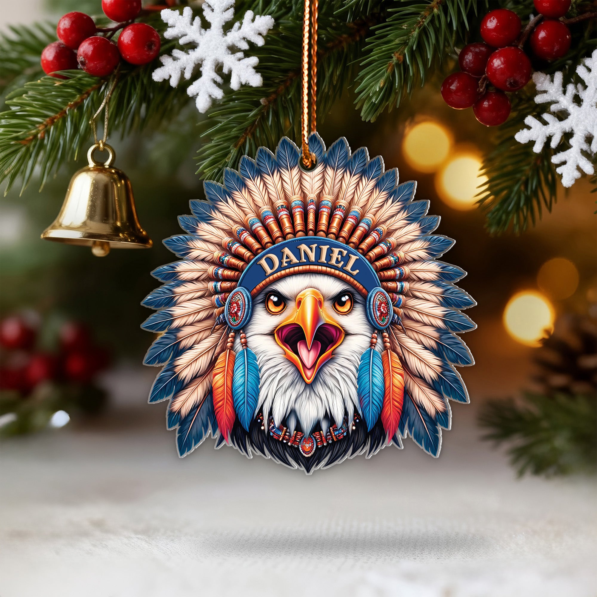 Eagle Spirit Ornament Native American Unique Christmas Gift Decor Flat Acrylic (Custom Name)