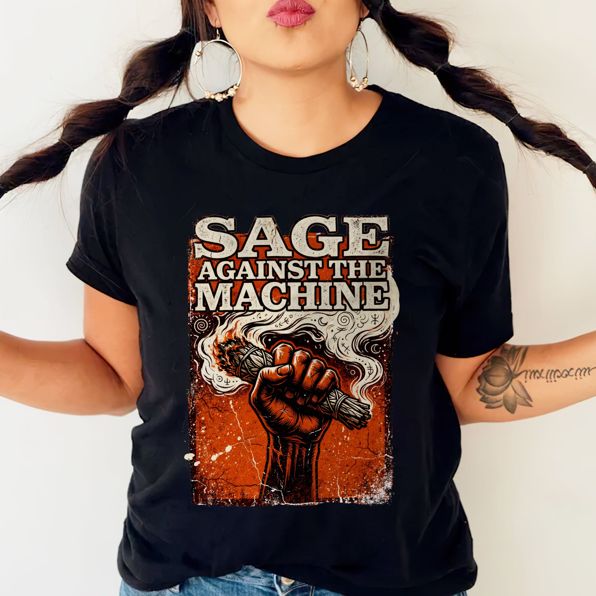 Sage Against The Machine Spiritual Power and Resistance Unisex T-shirt/T-shirt V-Neck/Hoodie/Sweatshirt 367