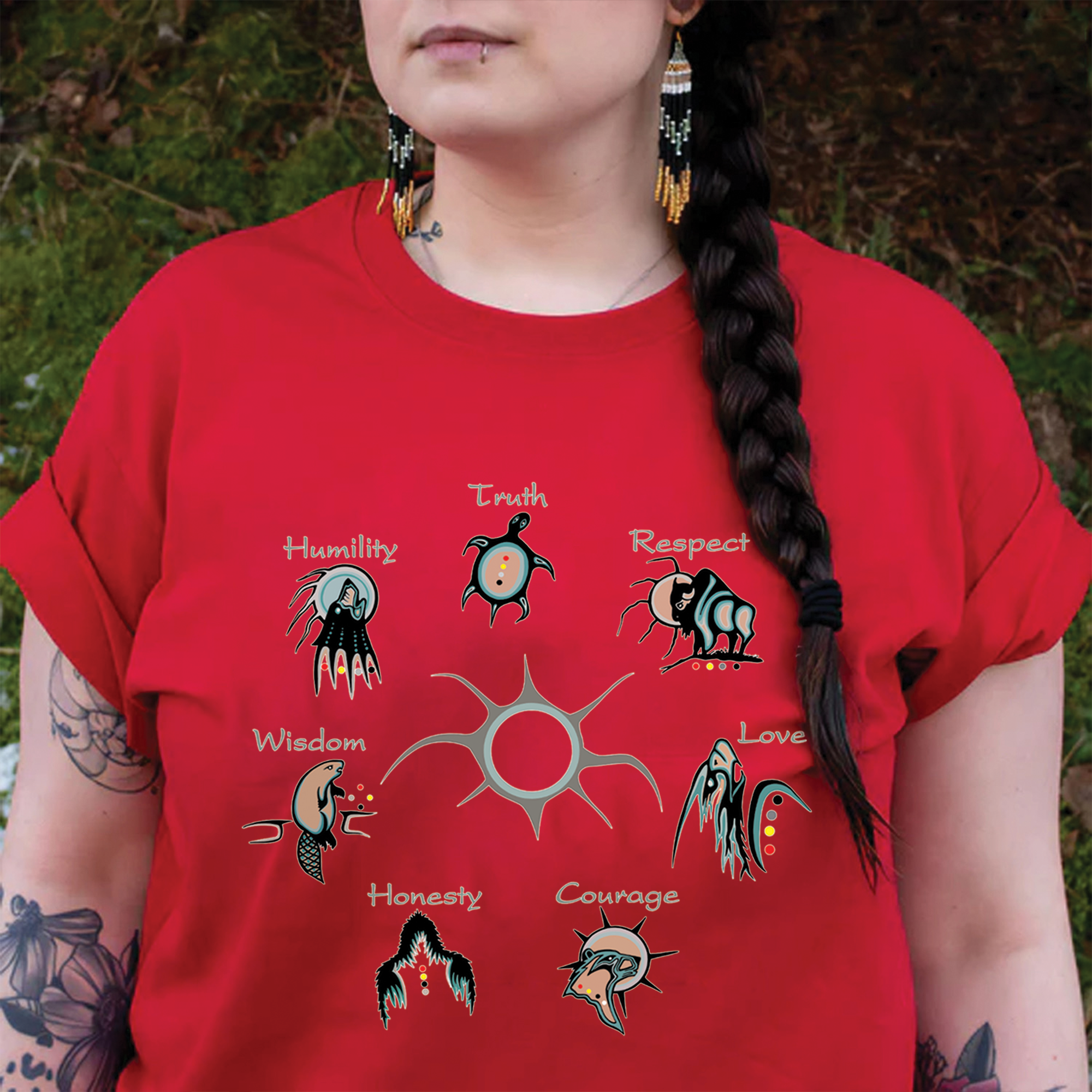 The Seven Sacred Laws Native American Indigenous Culture Unisex T-Shirt/T-Shirt V-Neck/Hoodie/Sweatshirt
