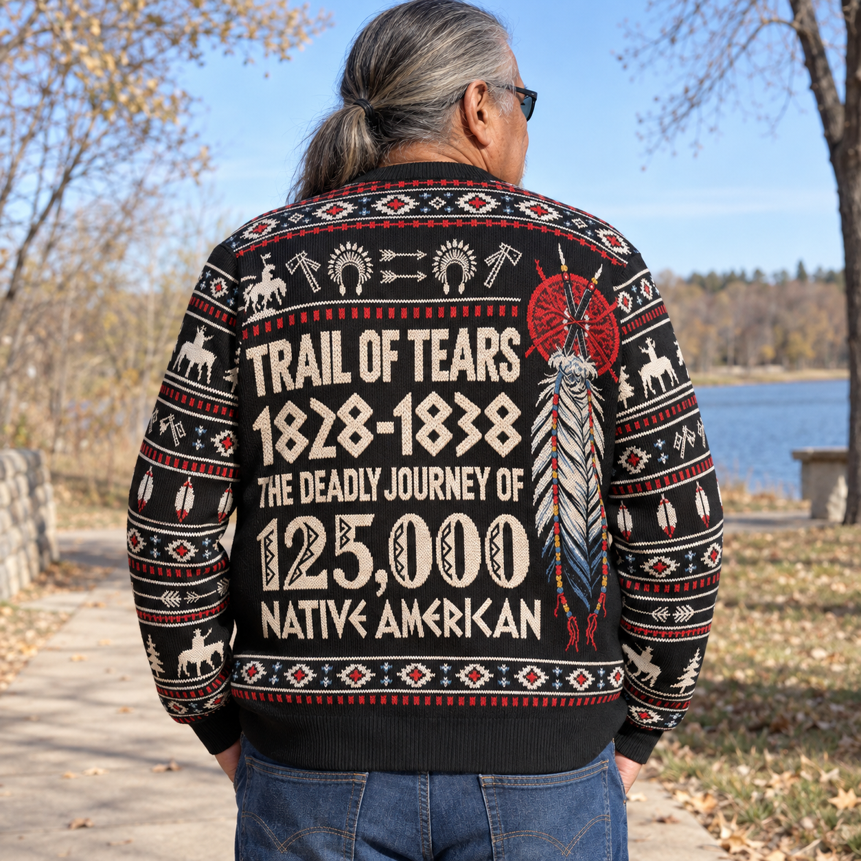 Trail Of Tear THE DEADLY JOURNEY OF 125,000 - Native American Ugly Sweatshirt