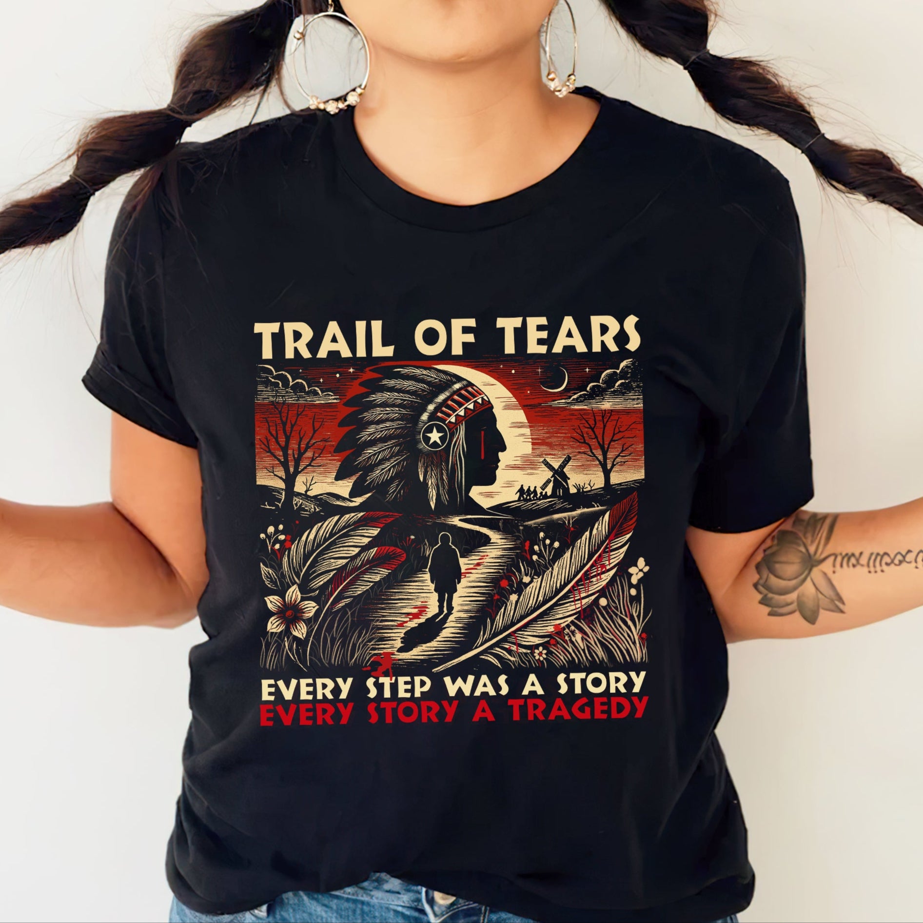 Trail of Tears T-Shirt – Powerful Native American Tribute - Unisex T-Shirt/T-Shirt V-Neck/Hoodie/Sweatshirt