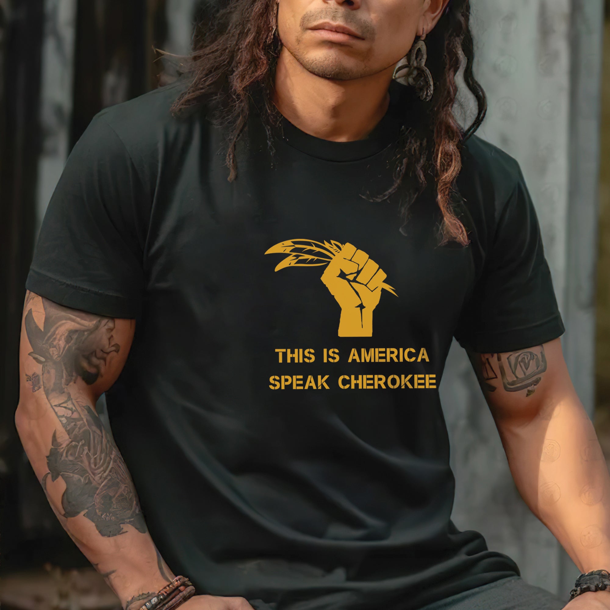 This Is American Speak Cherokee Unisex T-Shirt/T-Shirt V-Neck/Hoodie/Sweatshirt N38