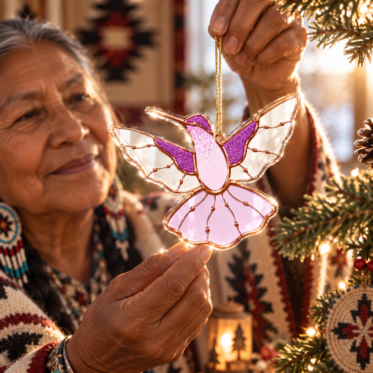 Sacred Spirit Hummingbird Ornament Unique Gift Decor Flat Acrylic