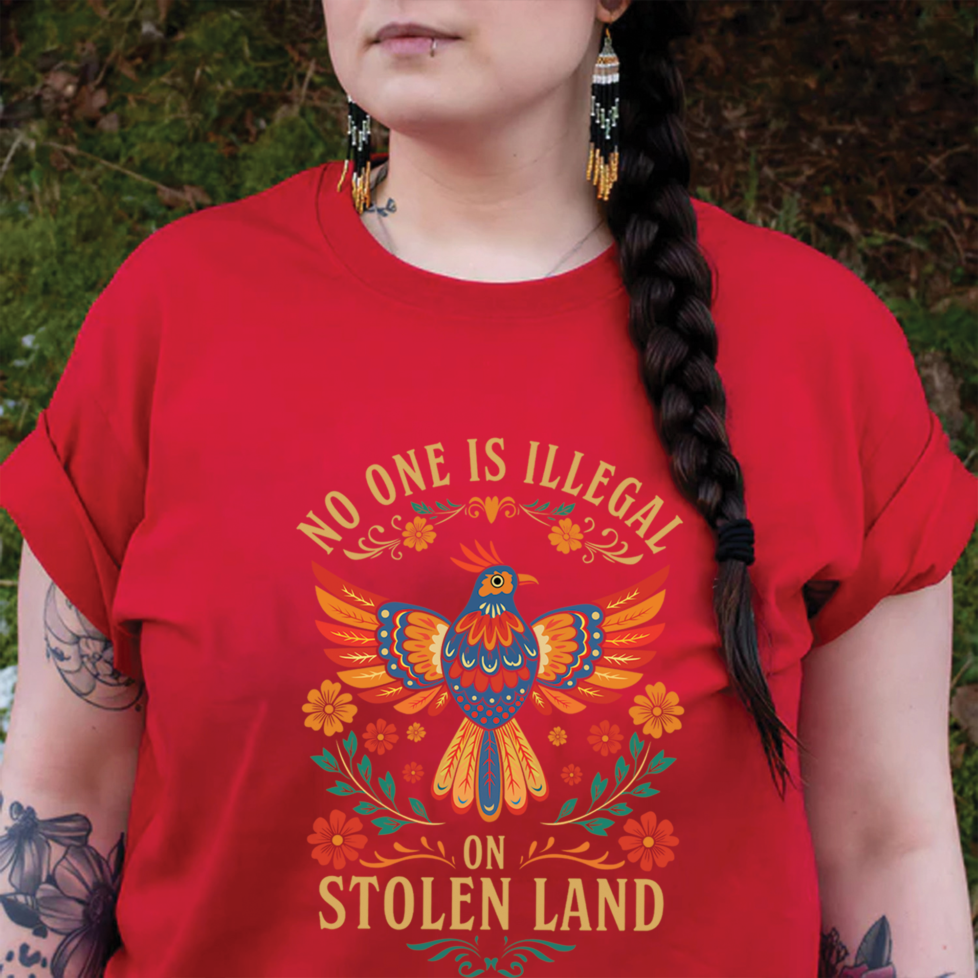No One Is Illegal On Stolen Land - Unisex T-Shirt/T-Shirt V-Neck/Hoodie/Sweatshirt 169