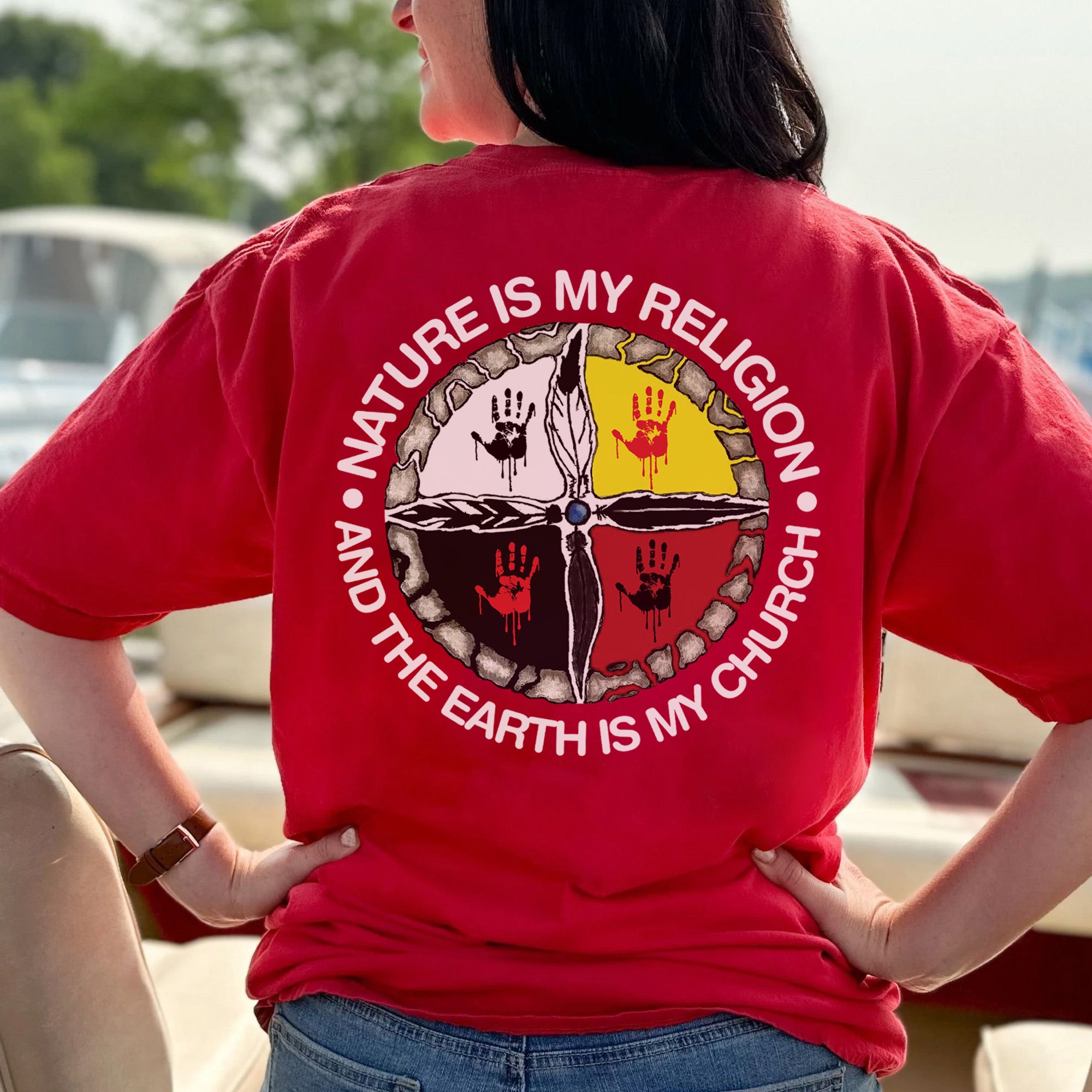 Nature Is My Religion And The Earth Is My Church Unisex T-Shirt/T-Shirt V-Neck/Hoodie/Sweatshirt - Two Sides N29