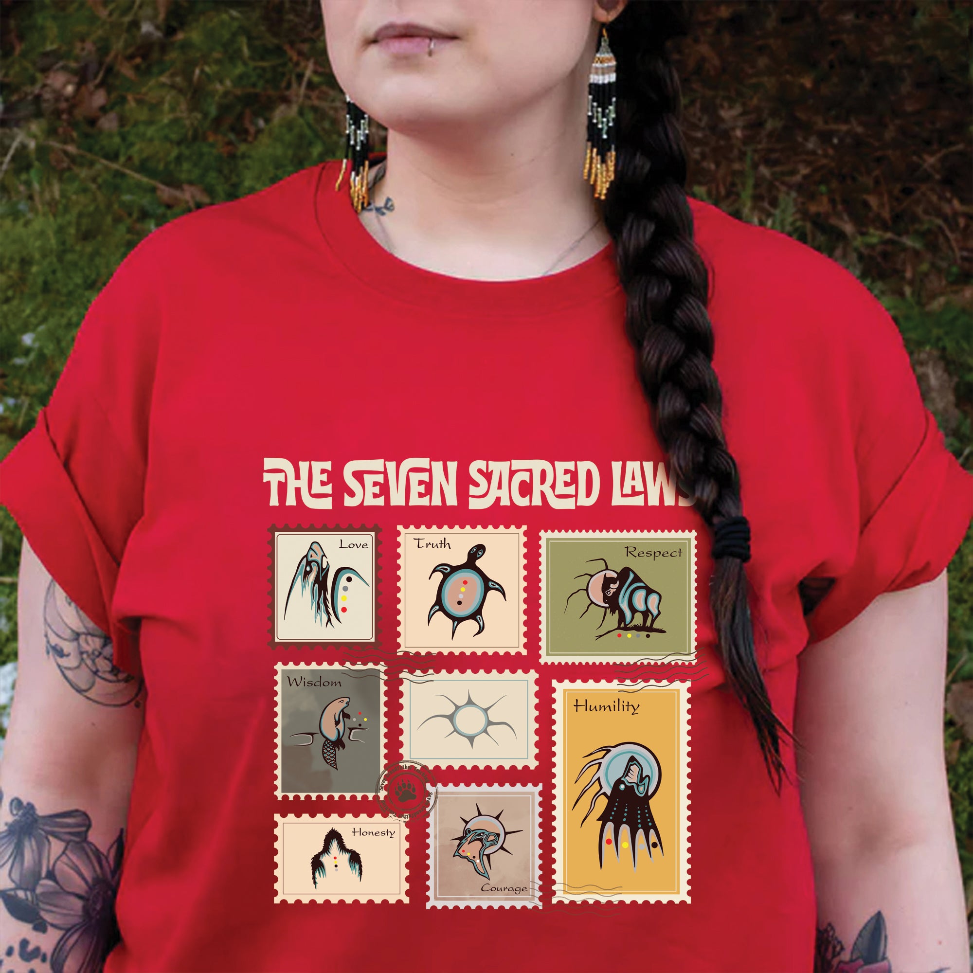 The Seven Sacred Laws Native American Indigenous Culture Unisex T-Shirt/T-Shirt V-Neck/Hoodie/Sweatshirt 187