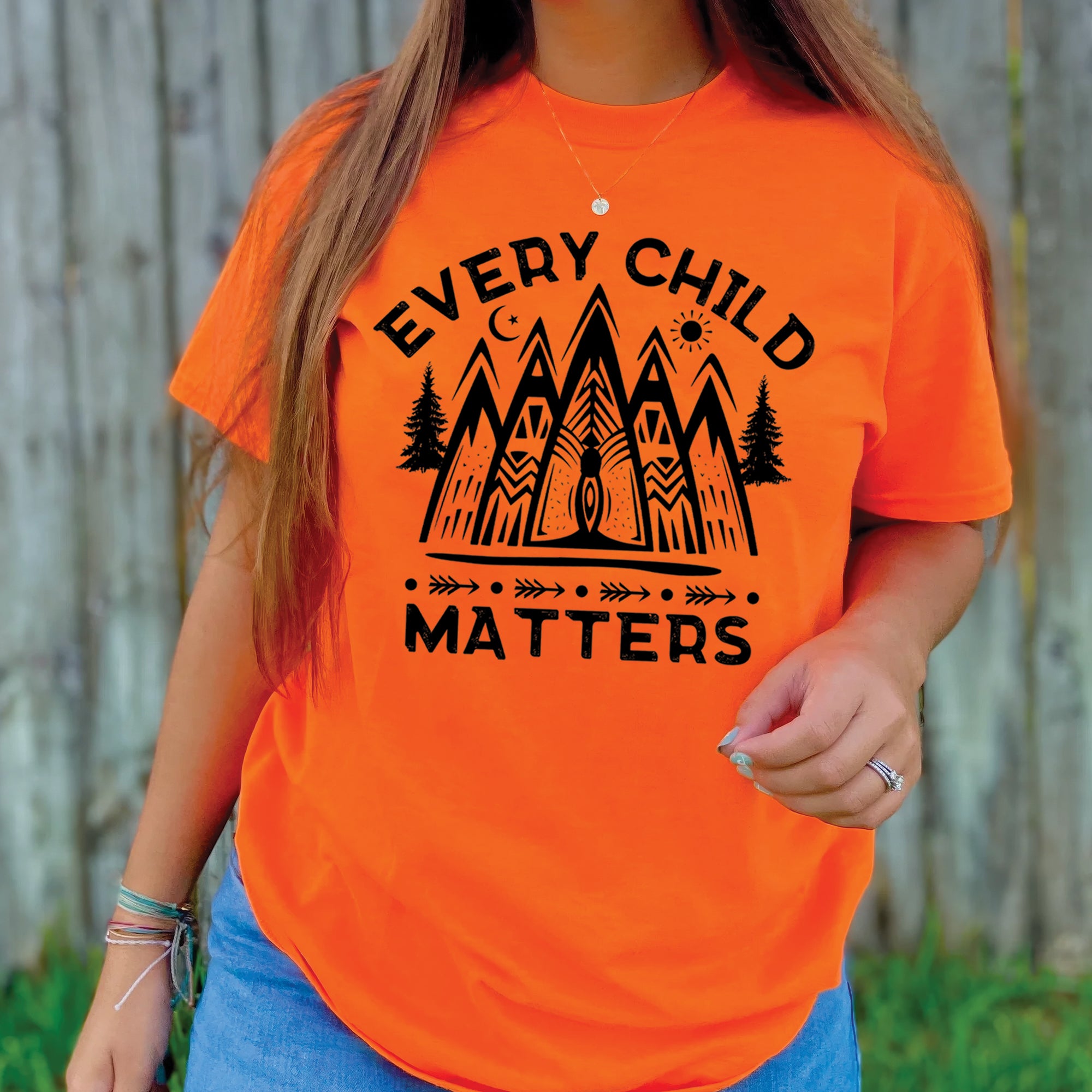 Every Child Matters Mountain Orange Native American Unisex T-Shirt/Hoodie/Sweatshirt