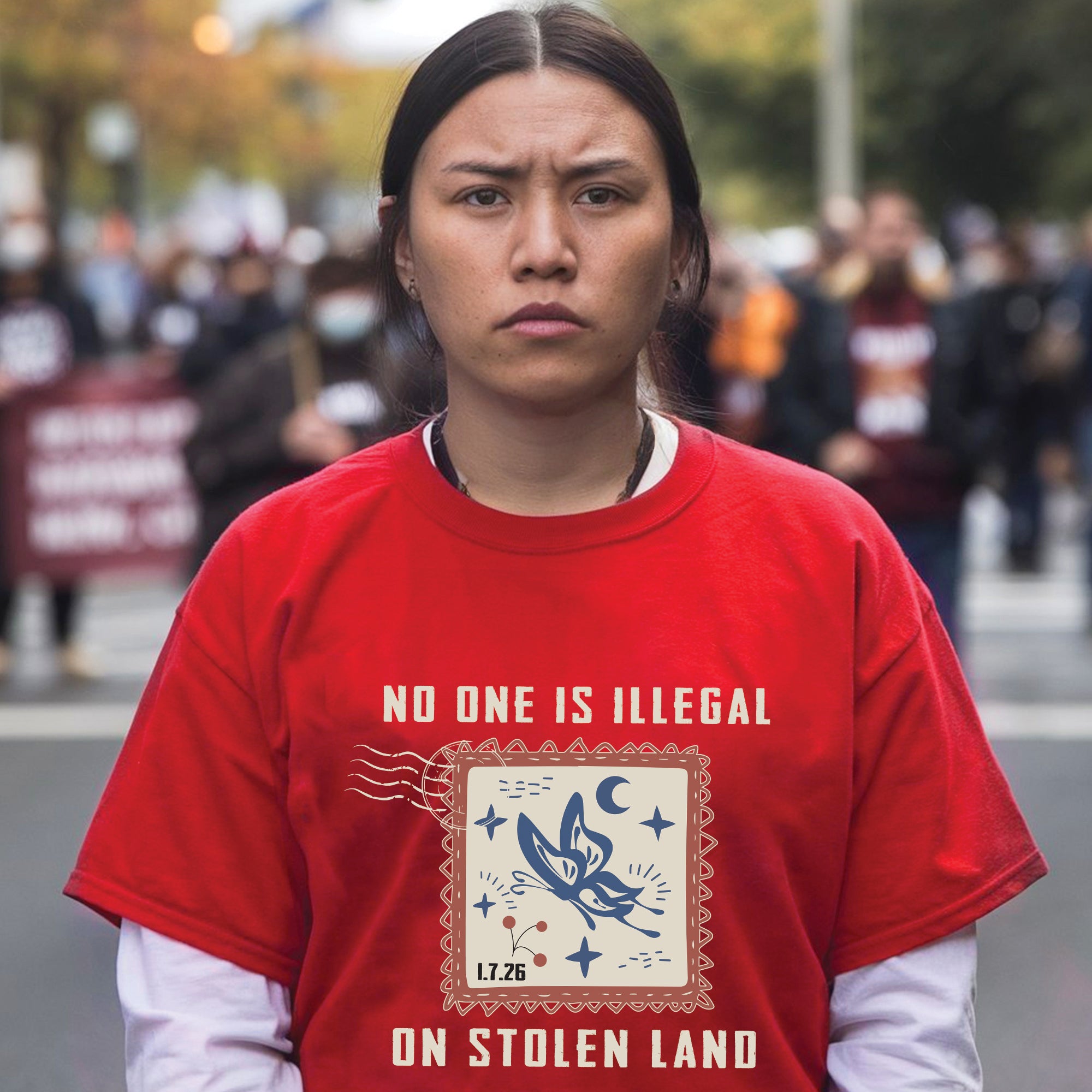 No One Is Illegal On Stolen Land - Indigenous Empowerment Unisex T-shirt/V-neck T-shirt/Hoodie/Sweatshirt