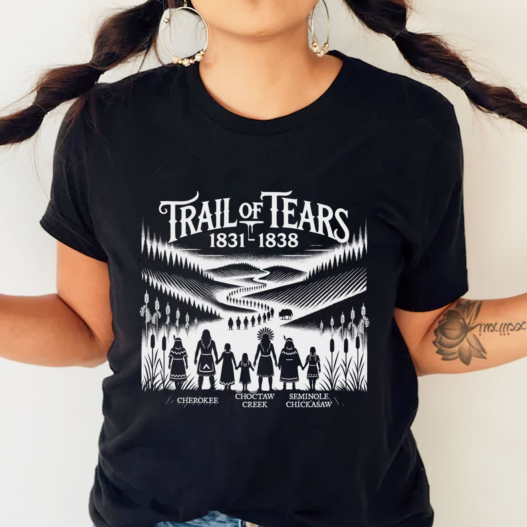 Native Heritage Trail of Tears 5 Tribes - Unisex T-Shirt/T-Shirt V-Neck/Hoodie/Sweatshirt