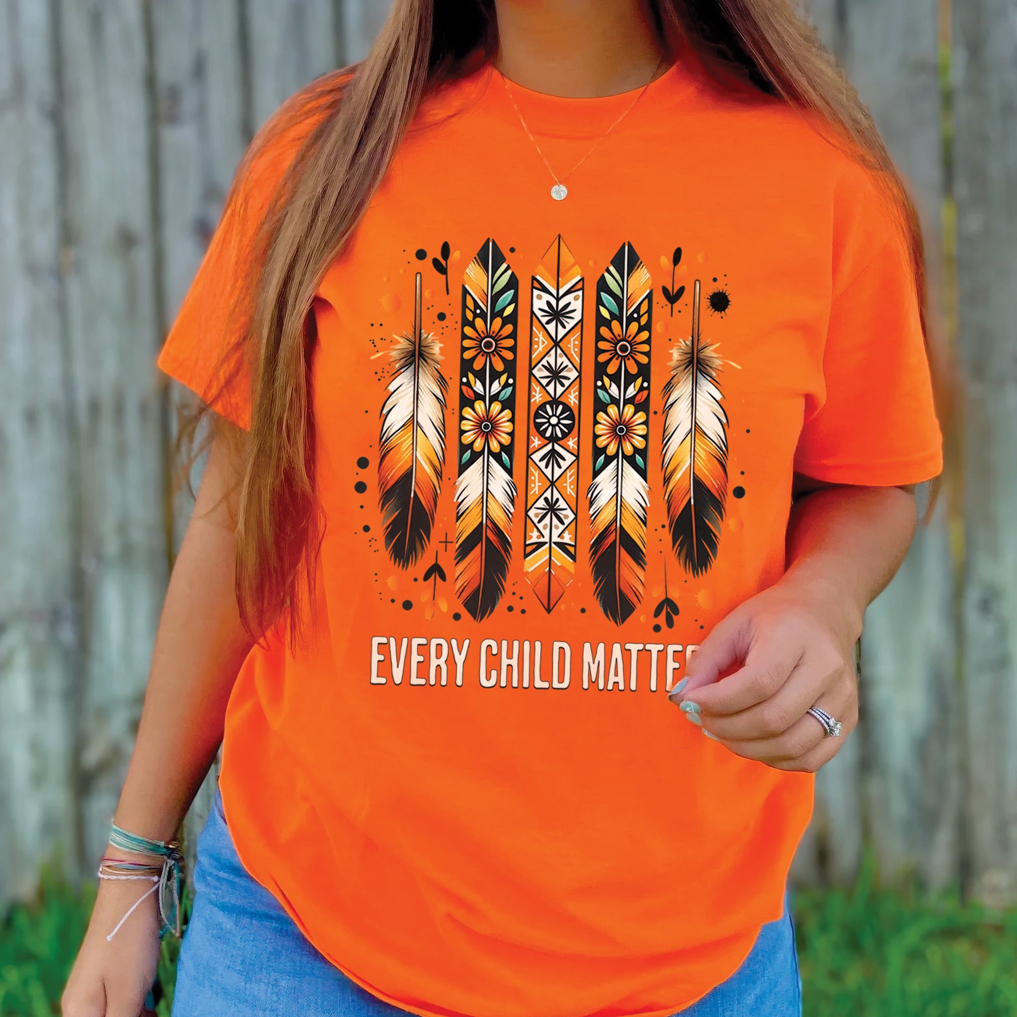 Every Child Matters Orange Native American Feather Unisex T-Shirt/Hoodie/Sweatshirt
