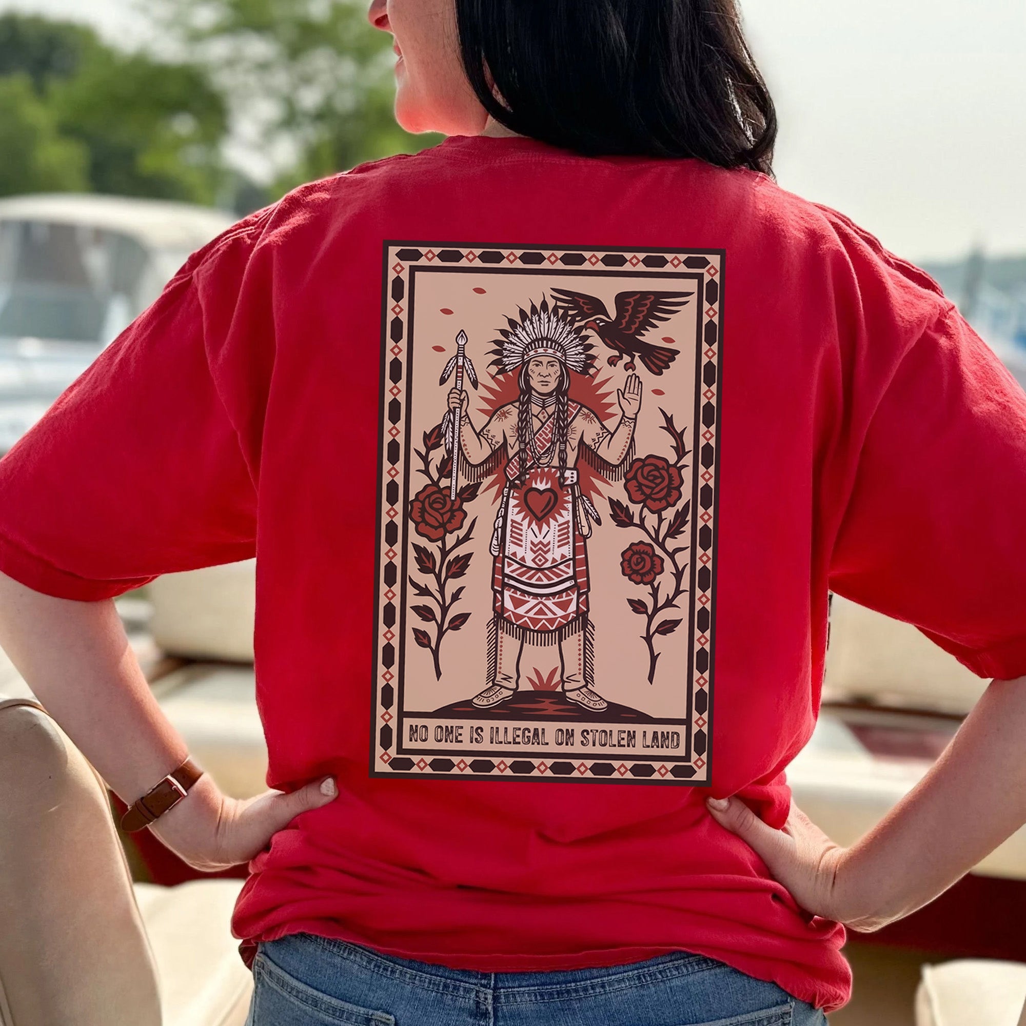 [Two Sides] No One Is Illegal On Stolen Land - Unisex T-Shirt/T-Shirt V-Neck/Hoodie/Sweatshirt N52