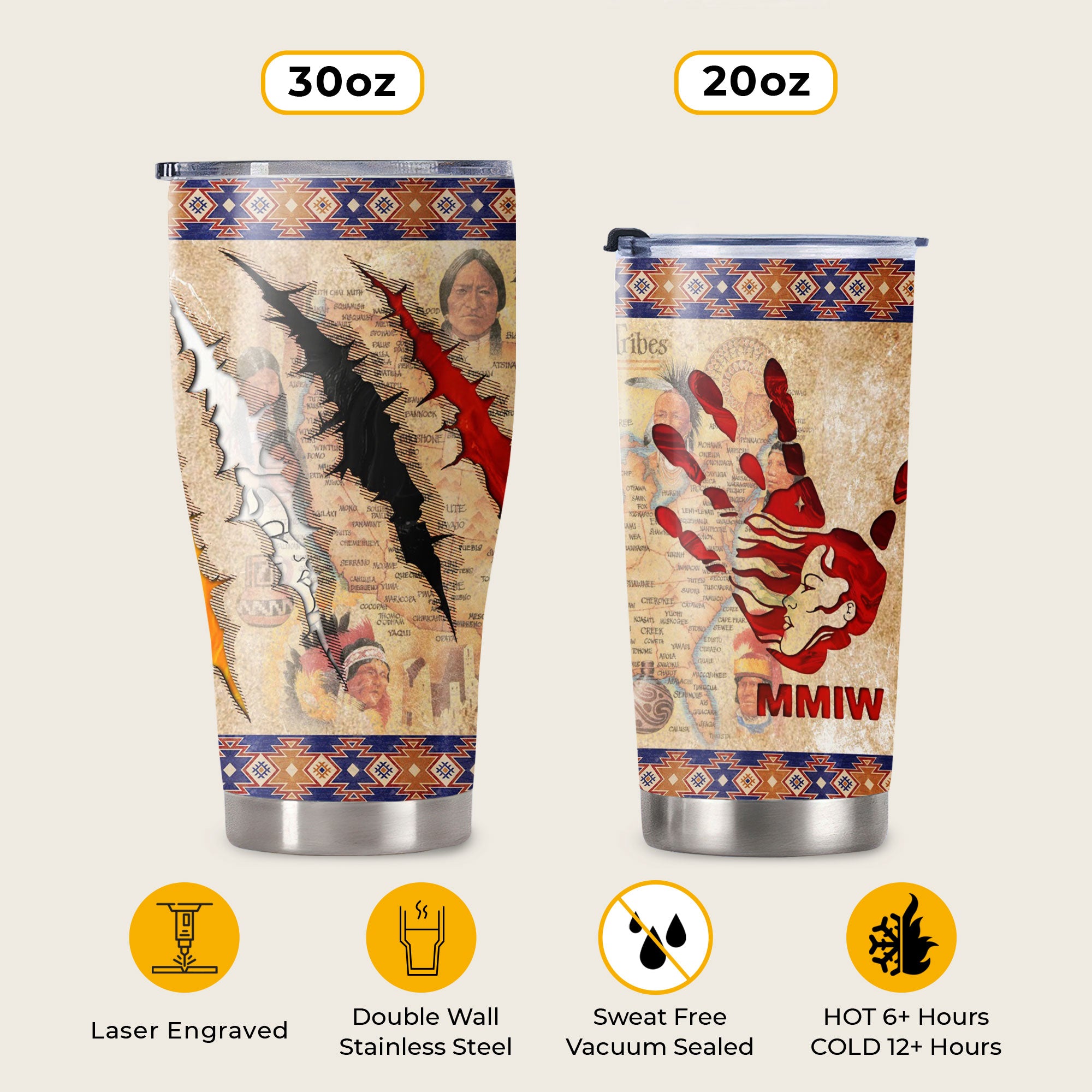 MMIW - Native American Tumbler Stainless Steel Drinking Cup