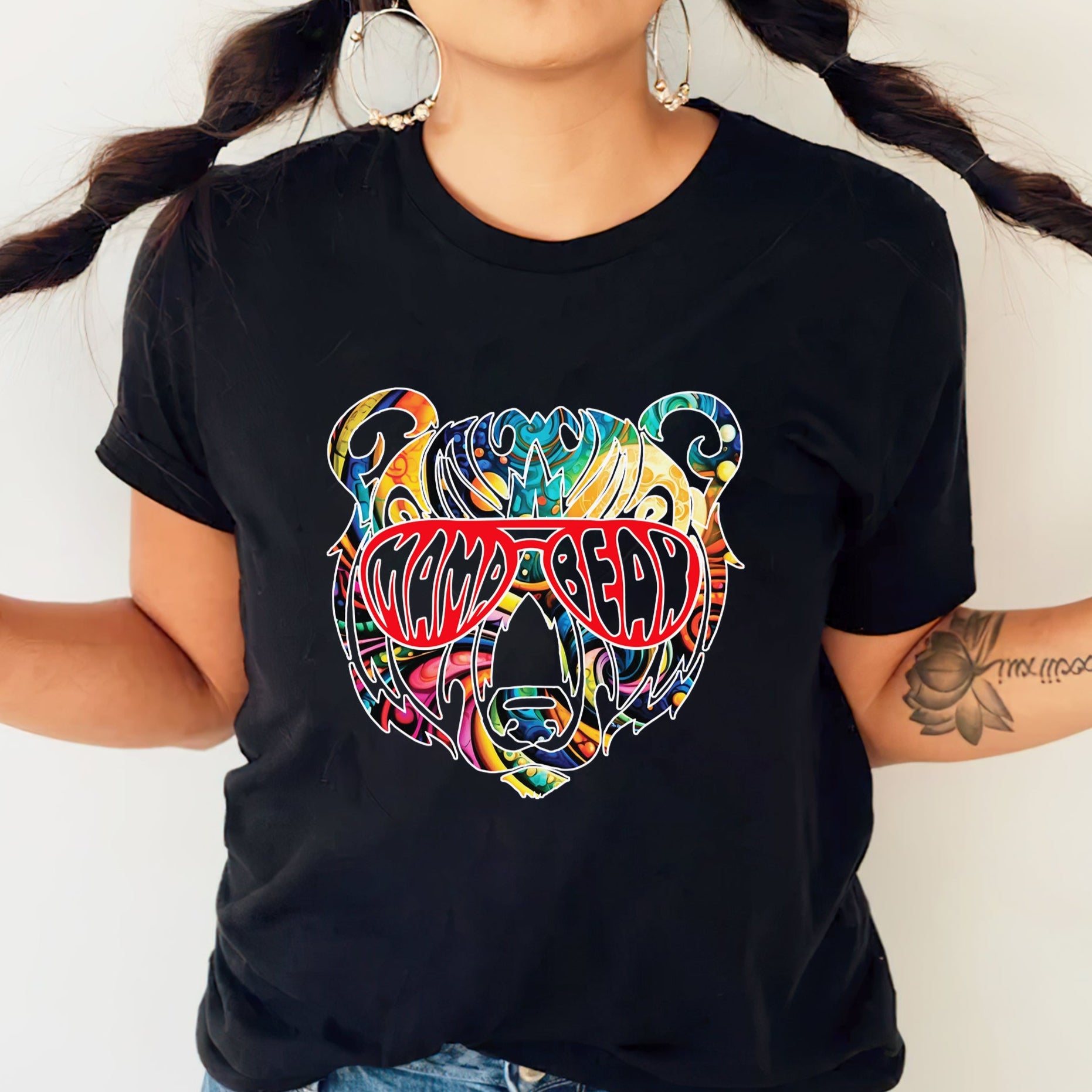 Mama Bear – Colorful Psychedelic Bear Unisex T-Shirt/T-Shirt V-Neck/Hoodie/Sweatshirt