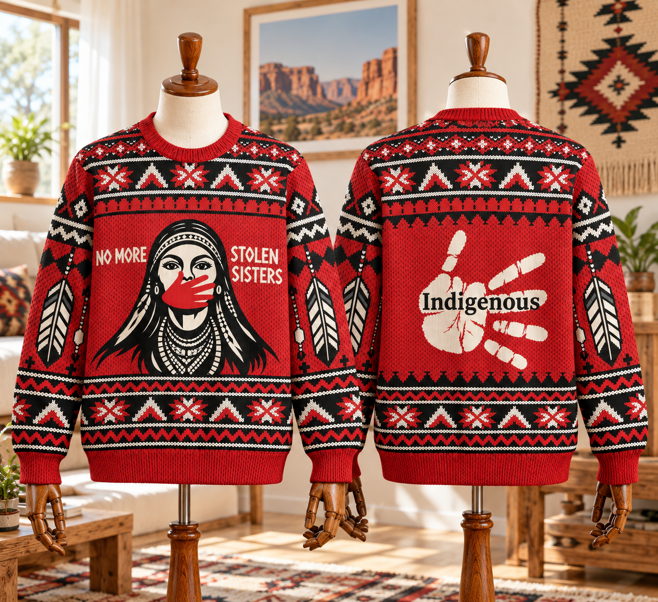MMIW Awareness - No More Stolen Sisters Ugly Sweater Unisex
