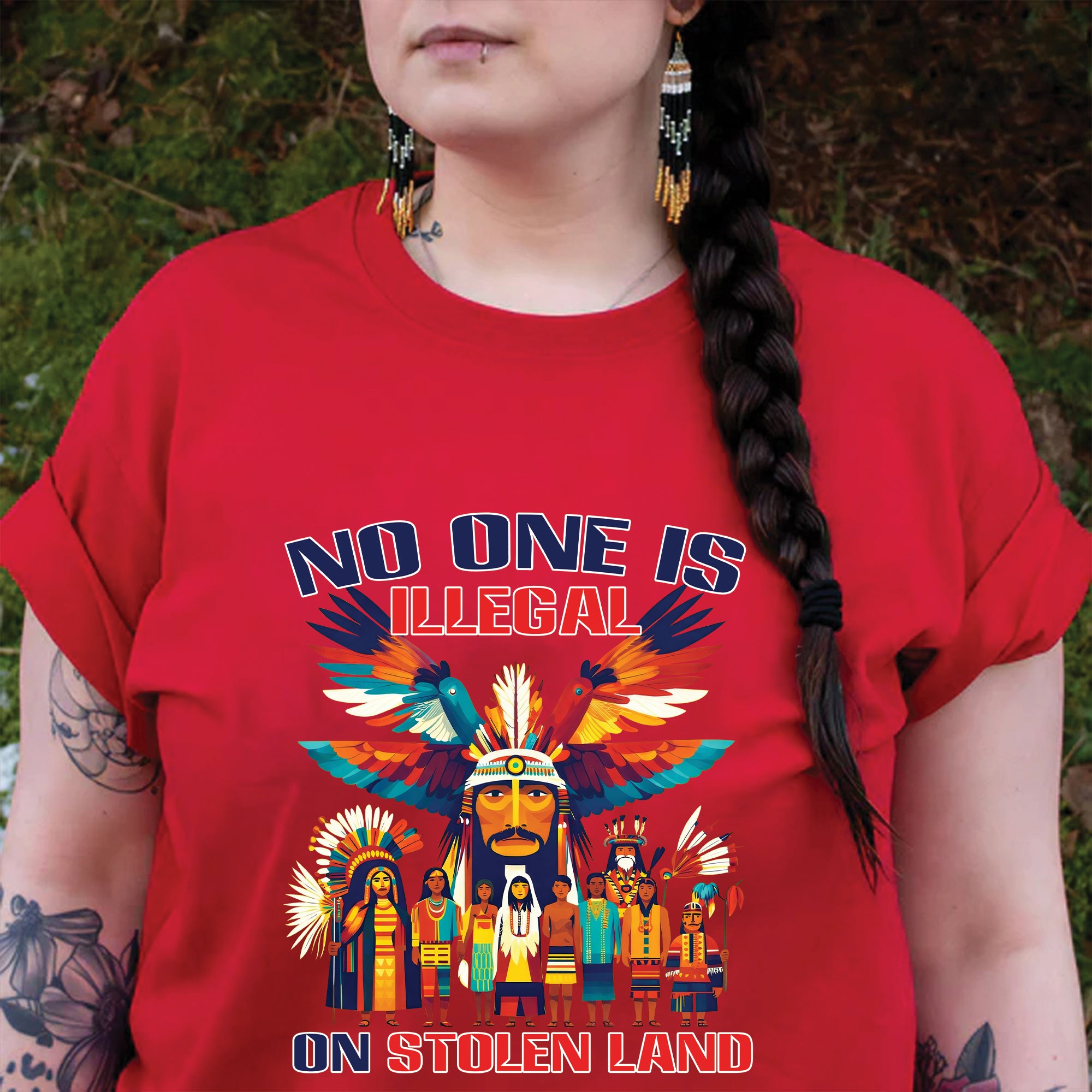 No One Is Illegal on Stolen Land Unisex T-shirt/V-neck T-shirt/Hoodie/Sweatshirt N326