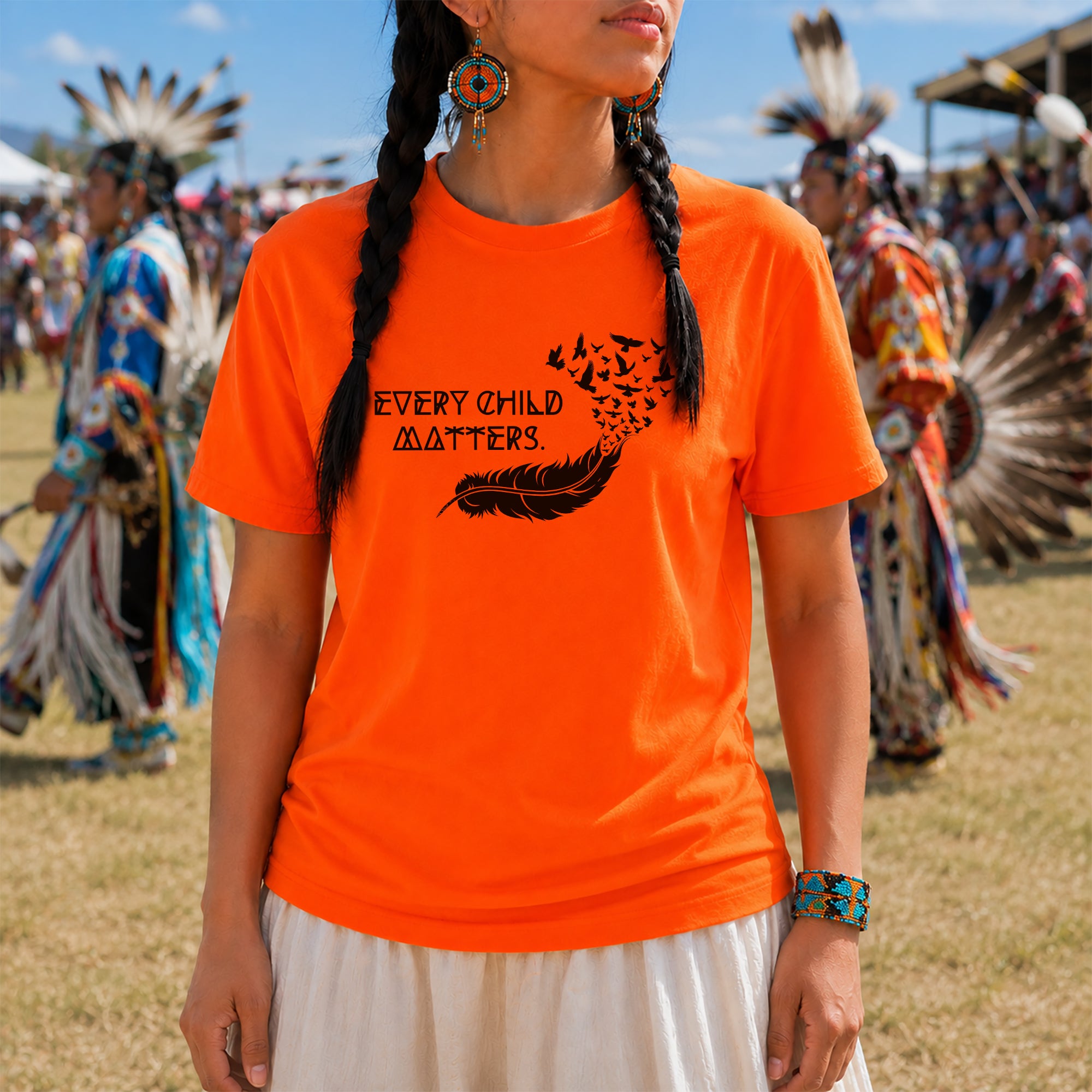 Feather Flying Birds Every Child Matters Orange Shirt Day Unisex T-shirt/Hoodie/Sweatshirt/V-Neck T-shirt