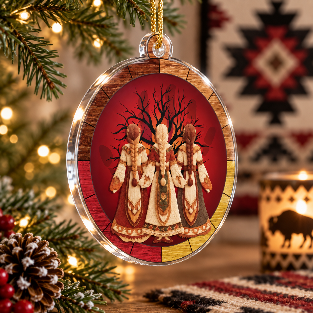 Three Sisters Ornament Native American Sacred Sisterhood Unique Gift Decor Flat Acrylic
