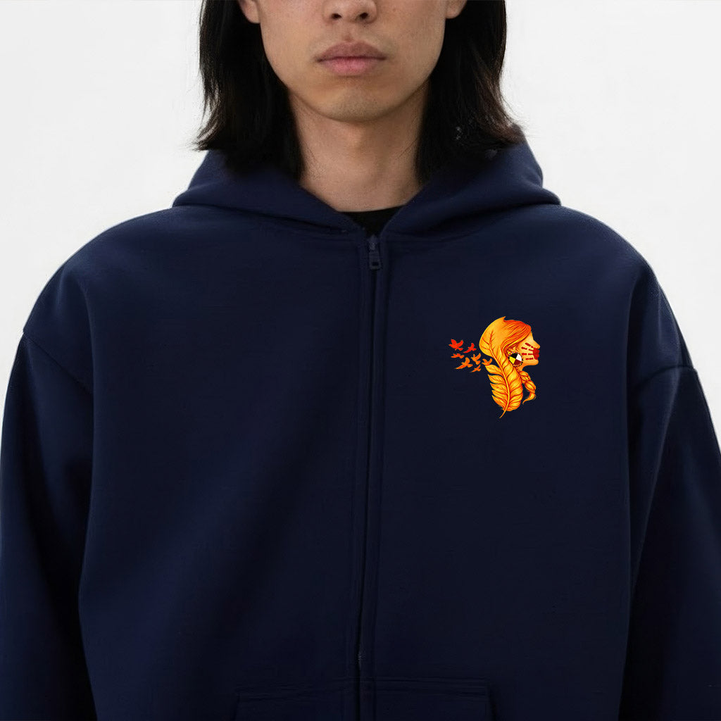 [Two Sides] Justice for MMIW Hoodie - Indigenous Woman with Feather Design Unisex Tank Top/Long Sleeve/Hoodie Zip