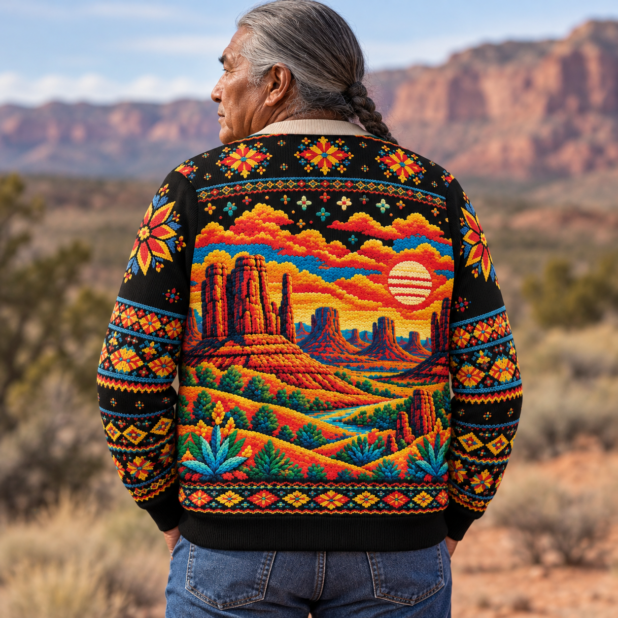 No One Is Illegal On Stolen Land Ugly Sweatshirt Style 2 - Native American Ugly Sweatshirt Unisex