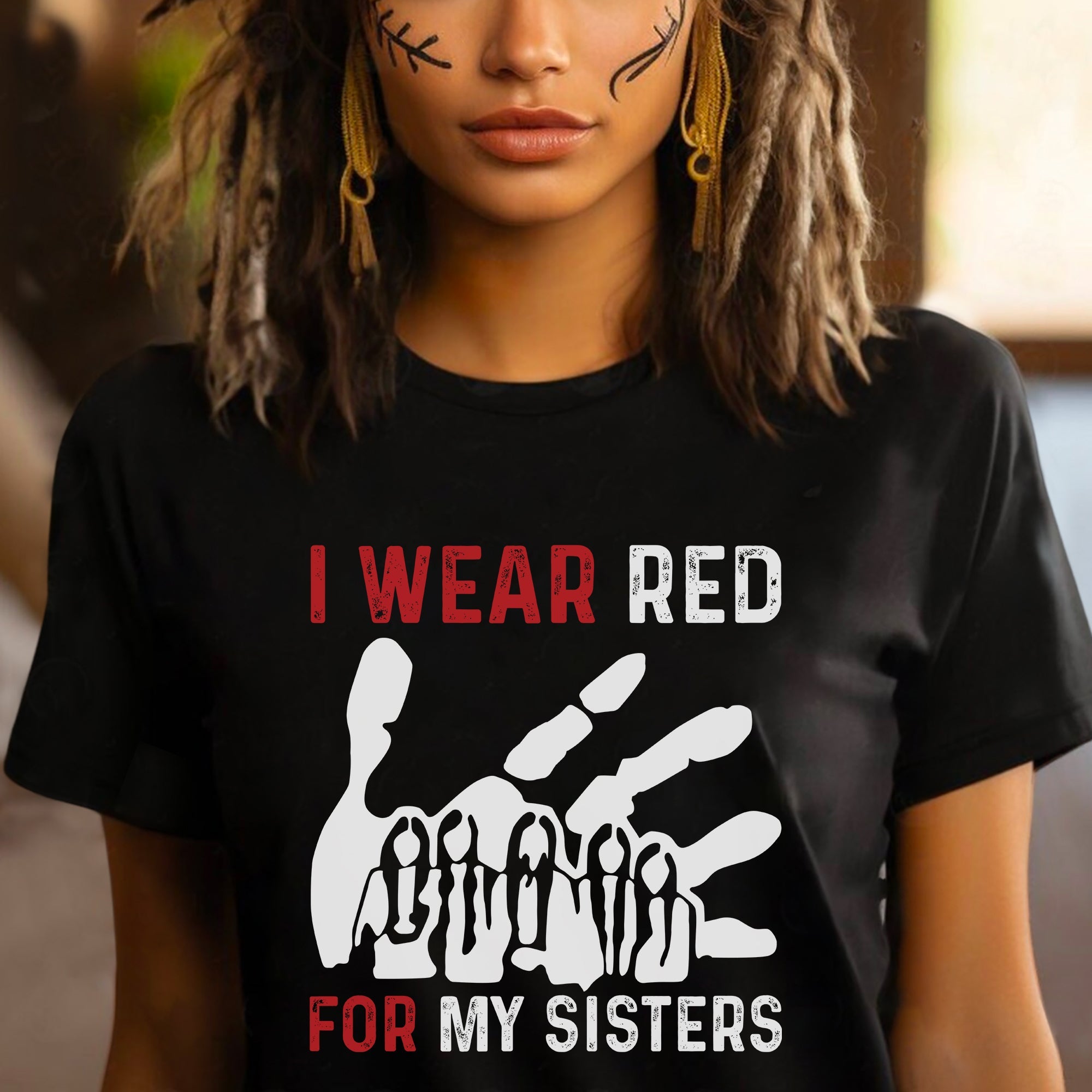 MMIW I Wear Red For My Sister Red Hand Unisex Hoodie/Sweatshirt/T-Shirt