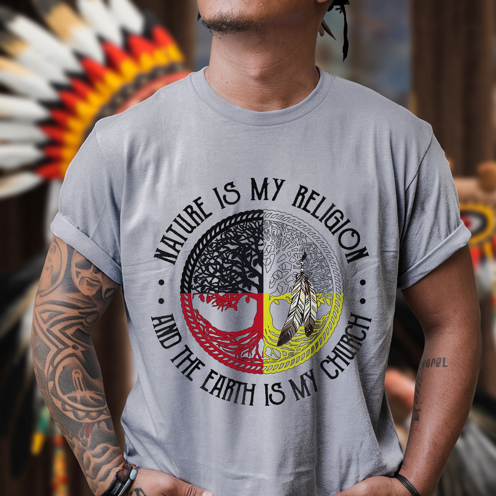 Nature Is My Religion And The Earth Is My Church Unisex T-shirt/T-shirt V-Neck/Hoodie/Sweatshirt - One Side