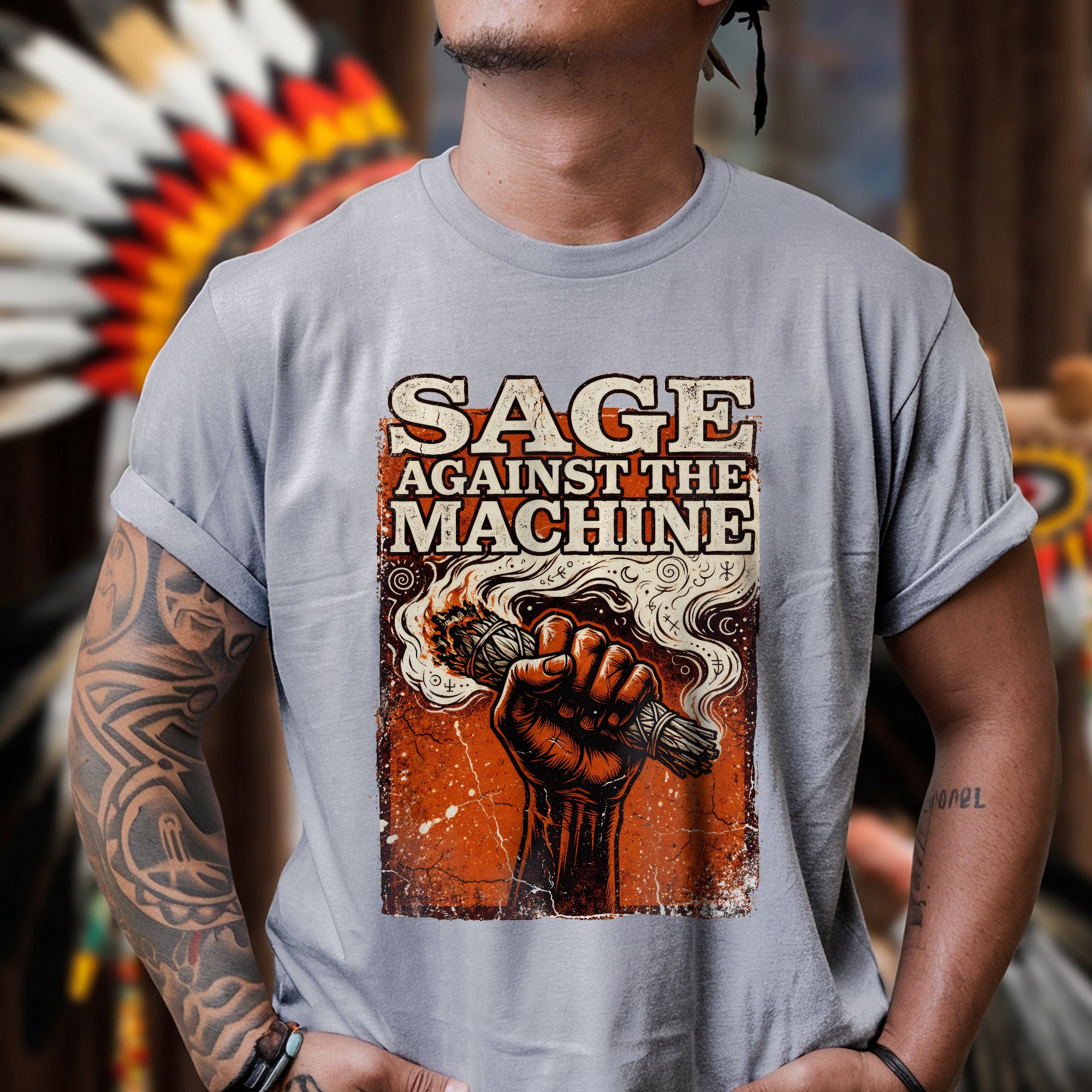 Sage Against The Machine Spiritual Power and Resistance Unisex T-shirt/T-shirt V-Neck/Hoodie/Sweatshirt 367