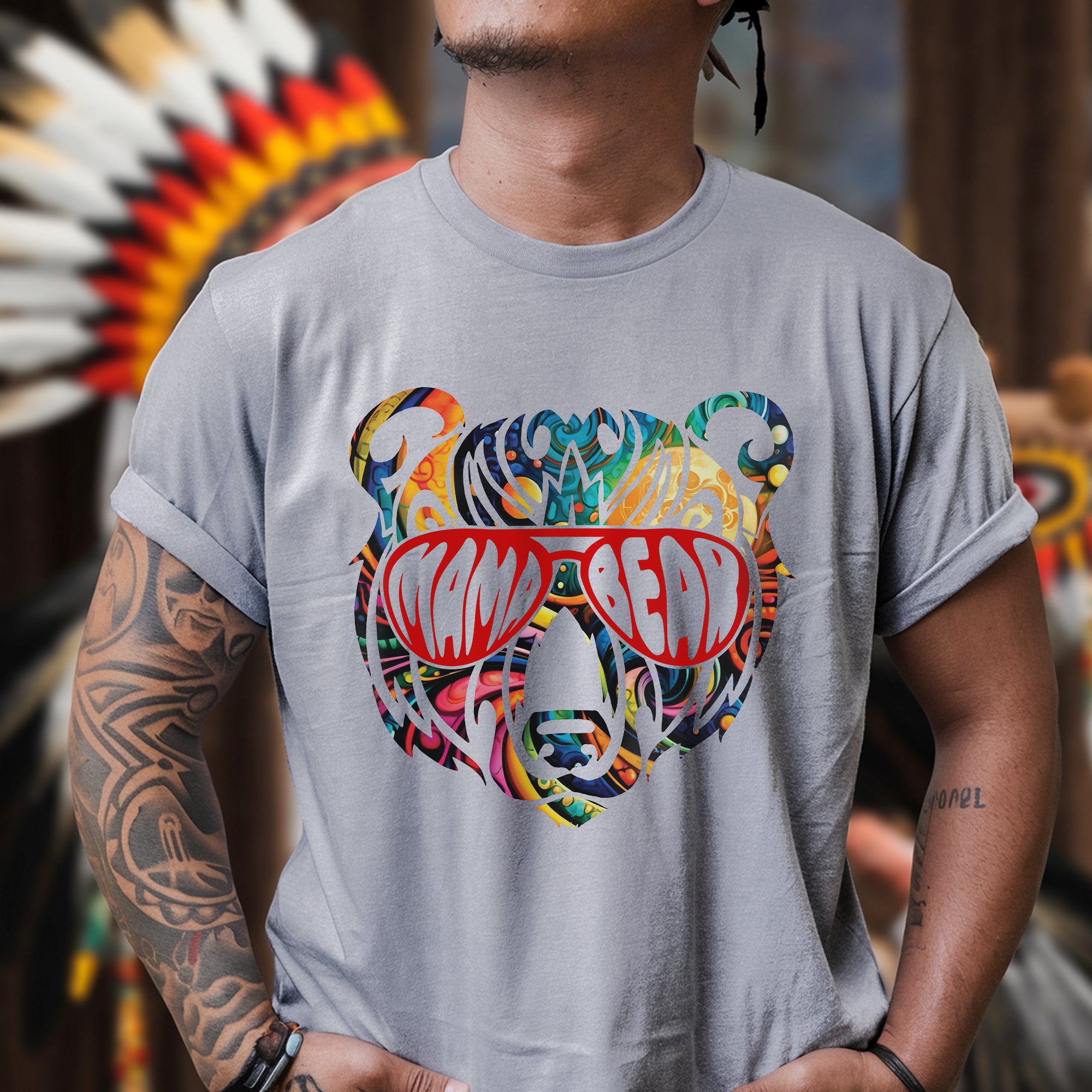 Mama Bear – Colorful Psychedelic Bear Unisex T-Shirt/T-Shirt V-Neck/Hoodie/Sweatshirt