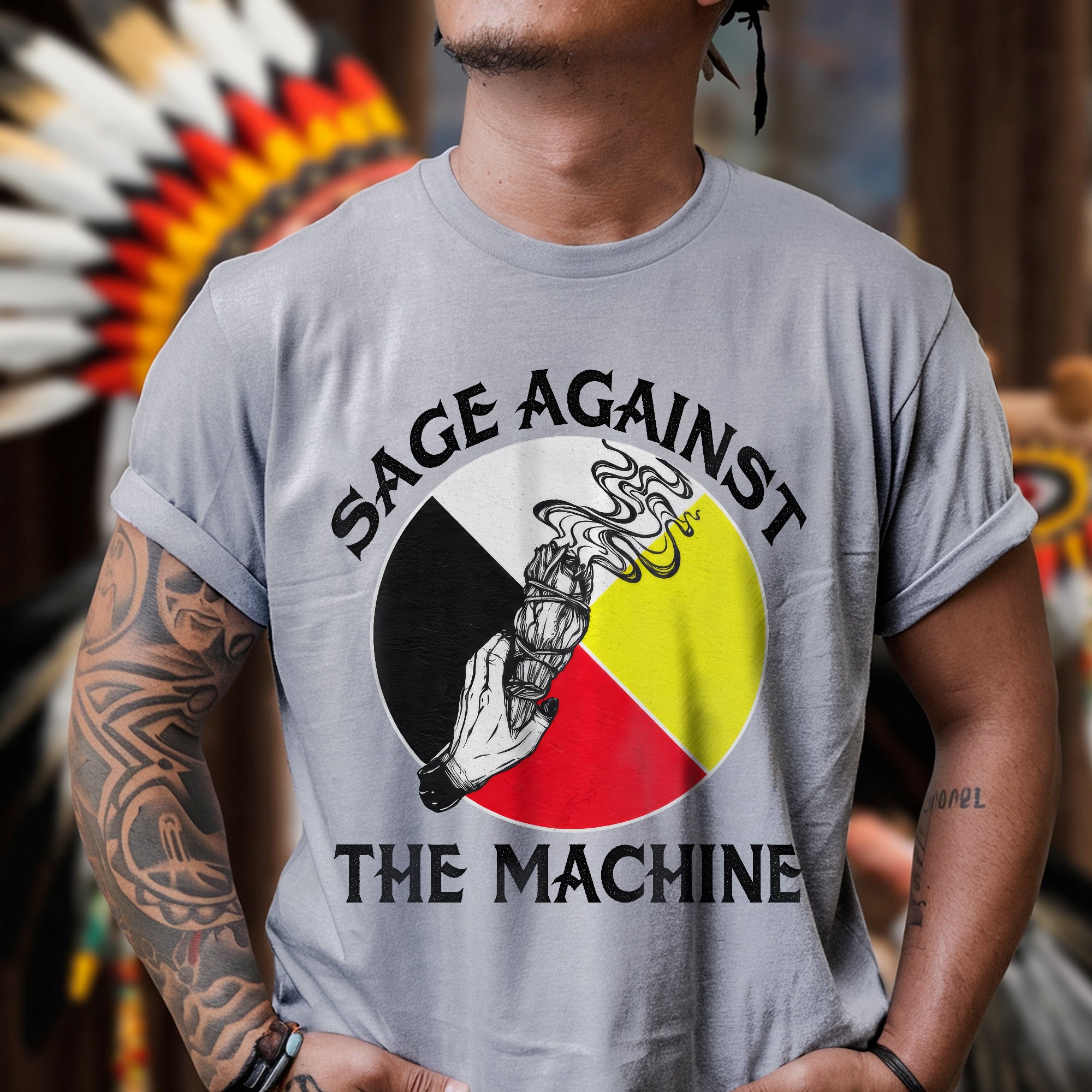 Sage Against The Machine Spiritual Power and Resistance Unisex T-shirt/T-shirt V-Neck/Hoodie/Sweatshirt 363