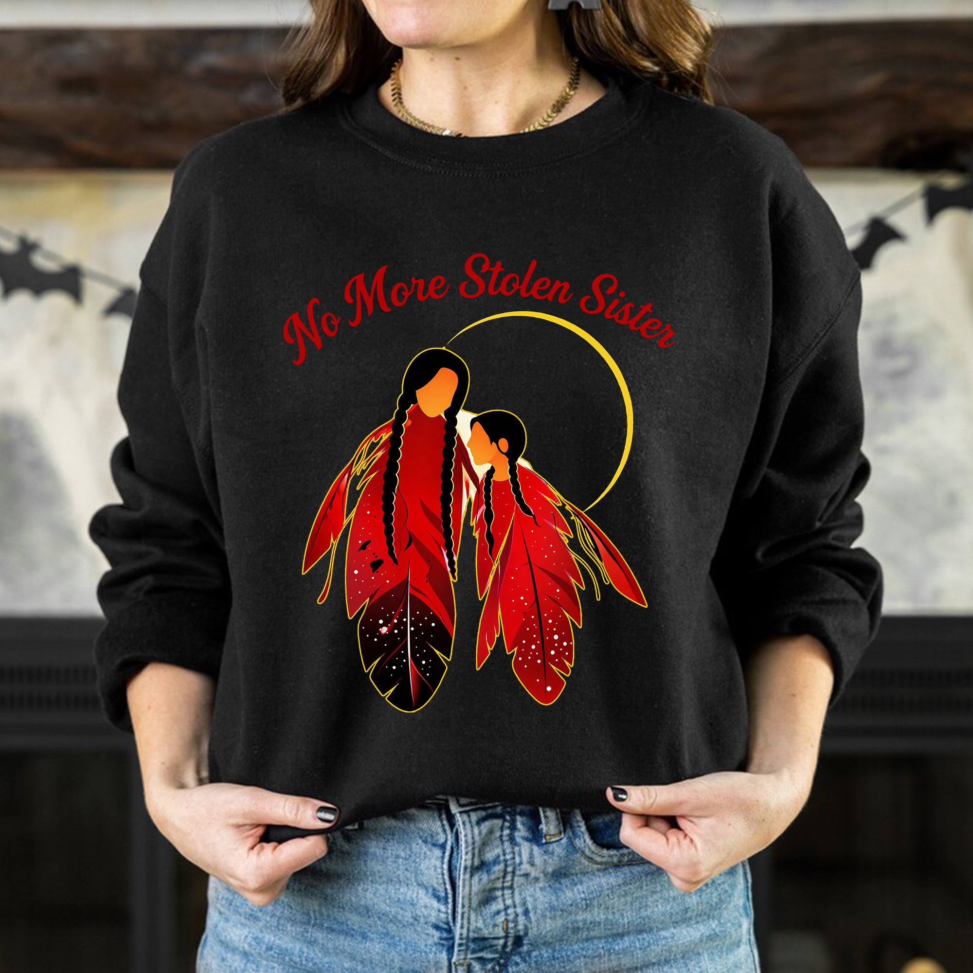 No More Stolen Sisters Red Feather Unisex T-shirt/T-shirt V-Neck/Hoodie/Sweatshirt