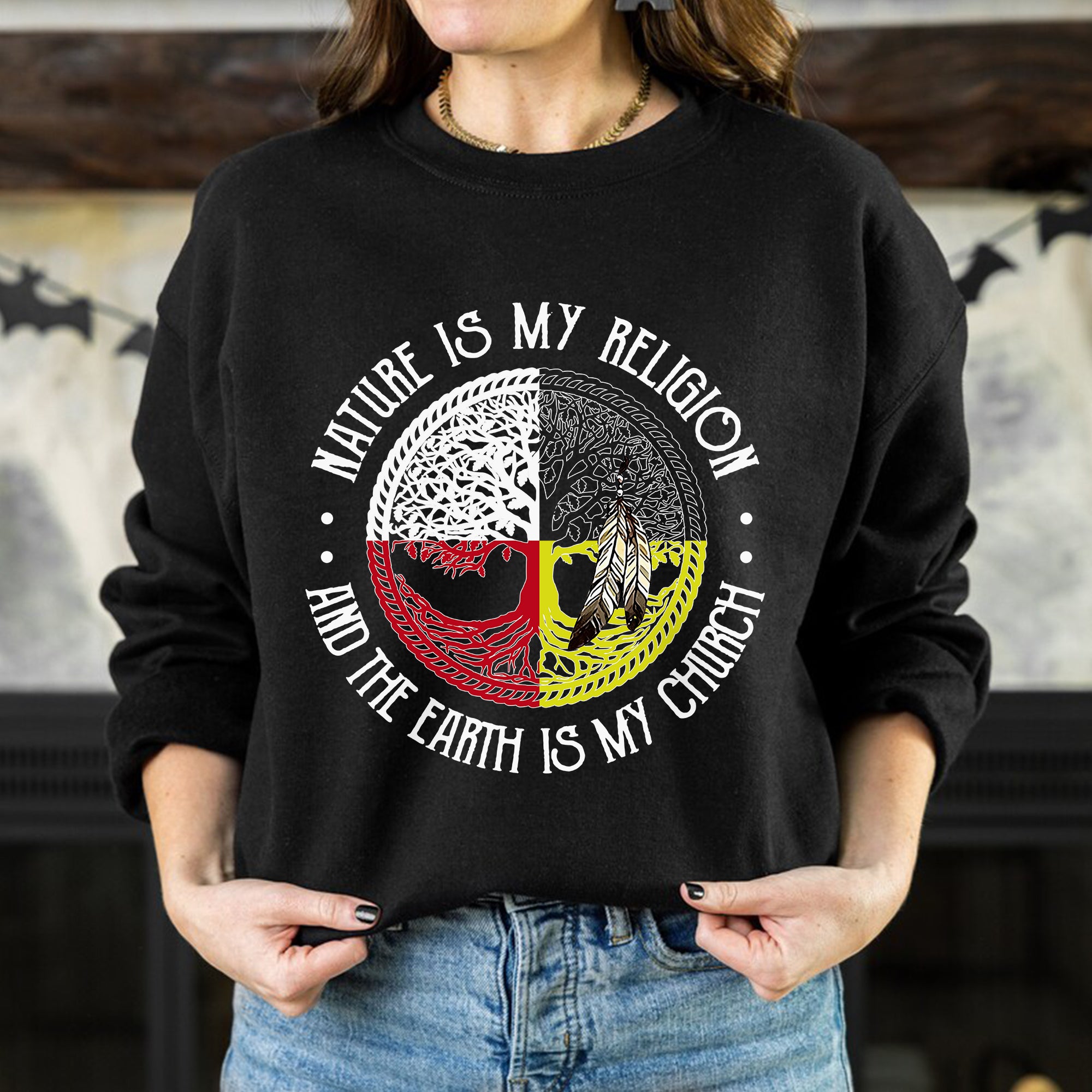 Nature Is My Religion And The Earth Is My Church Unisex T-Shirt/T-Shirt V-Neck/Hoodie/Sweatshirt - One Side