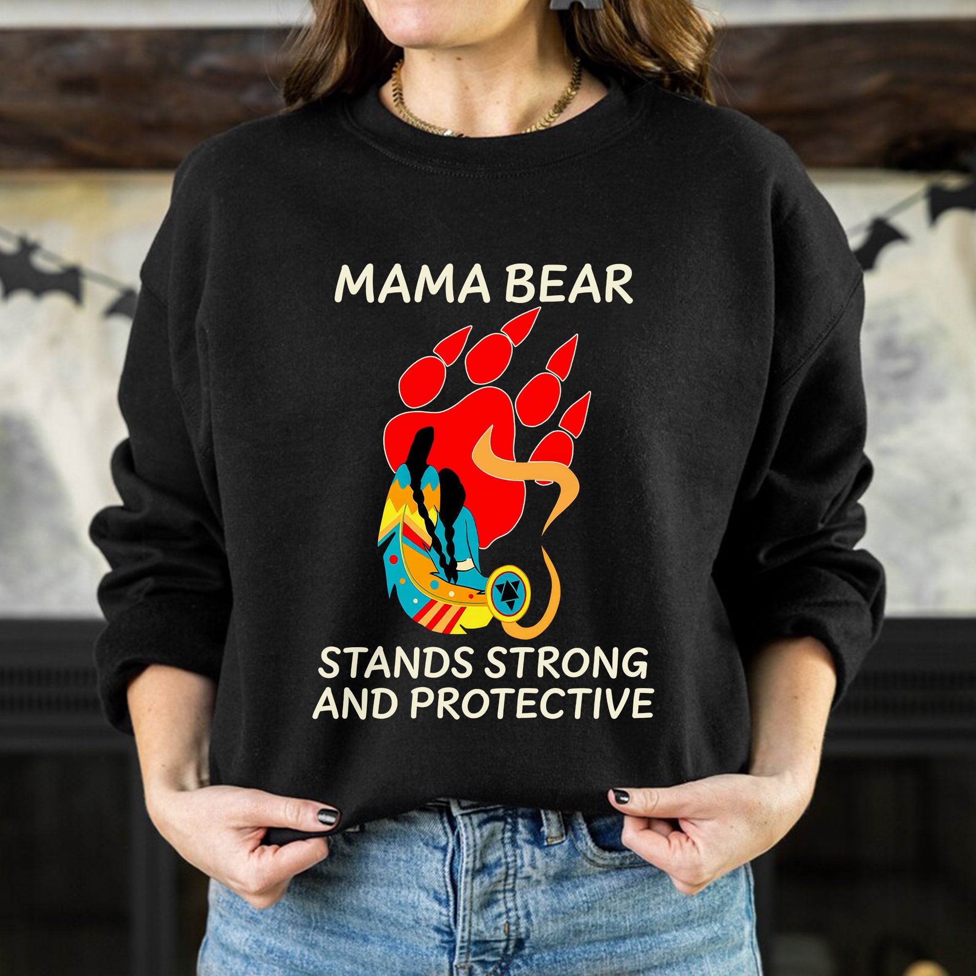 Mama Bear Strong and Protective – Native Inspired Design - Unisex T-Shirt/T-Shirt V-Neck/Hoodie/Sweatshirt
