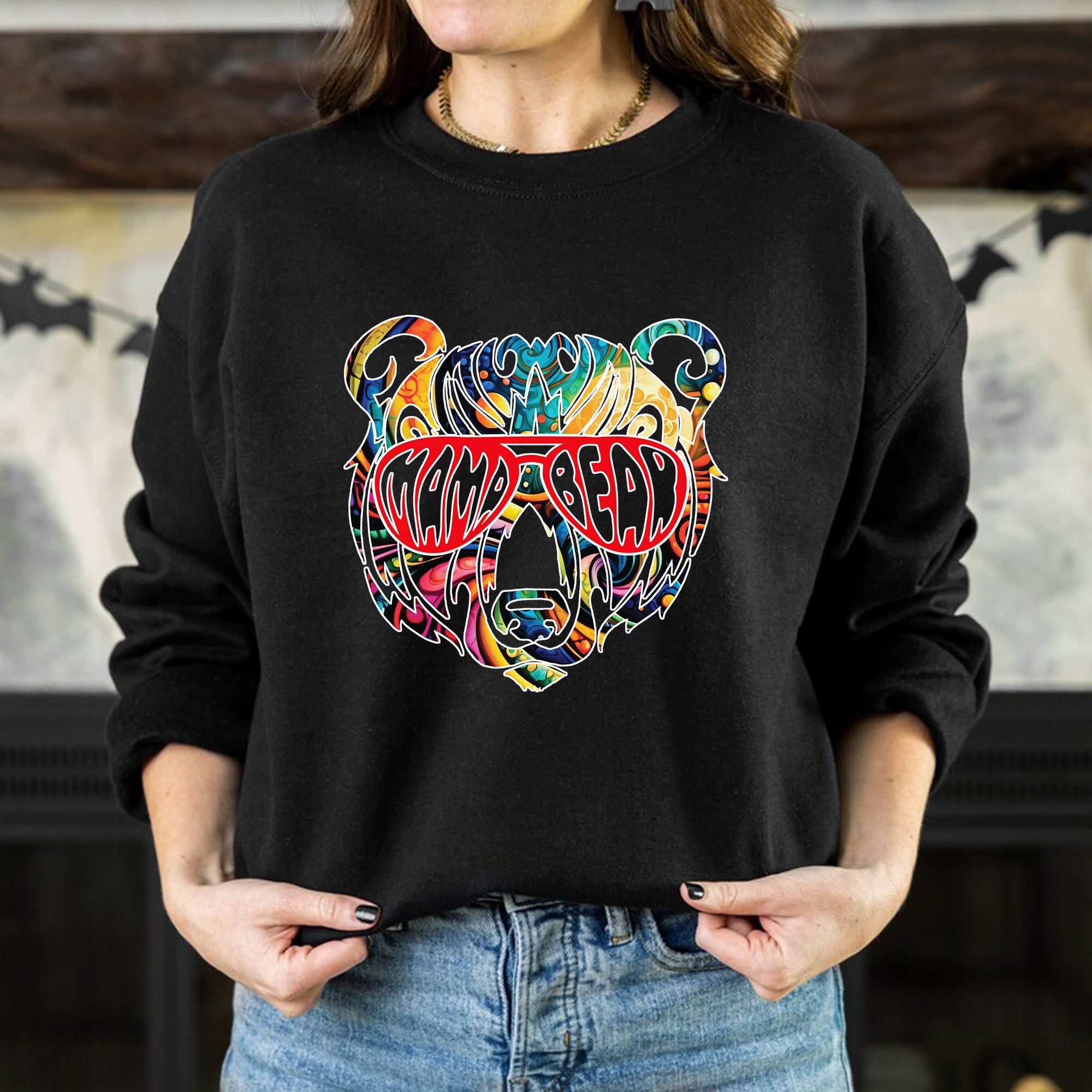 Mama Bear – Colorful Psychedelic Bear Unisex T-Shirt/T-Shirt V-Neck/Hoodie/Sweatshirt