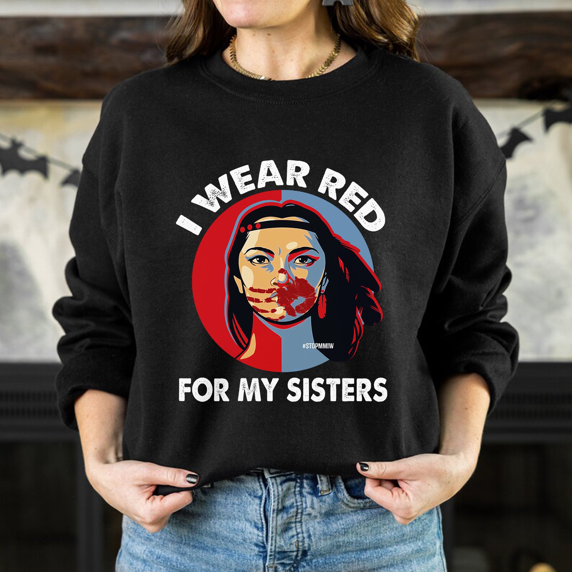 MMIW I Wear Red For My Sisters Red Hand Indigenous Women Unisex T-Shirt/Hoodie/Sweatshirt