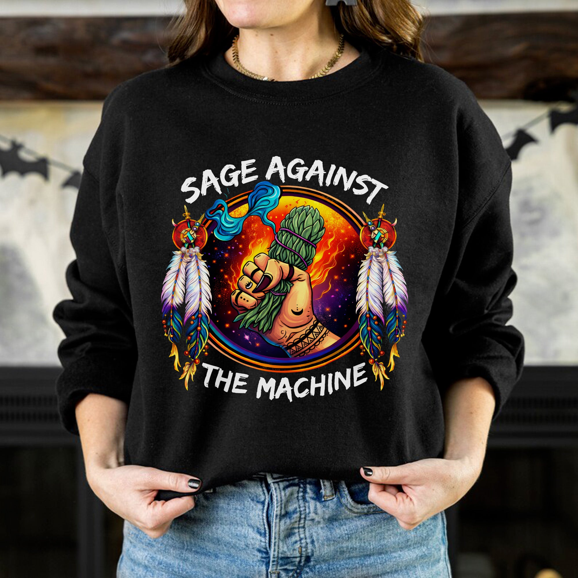 Sage Against The Machine Spiritual Power and Resistance Unisex T-shirt/T-shirt V-Neck/Hoodie/Sweatshirt