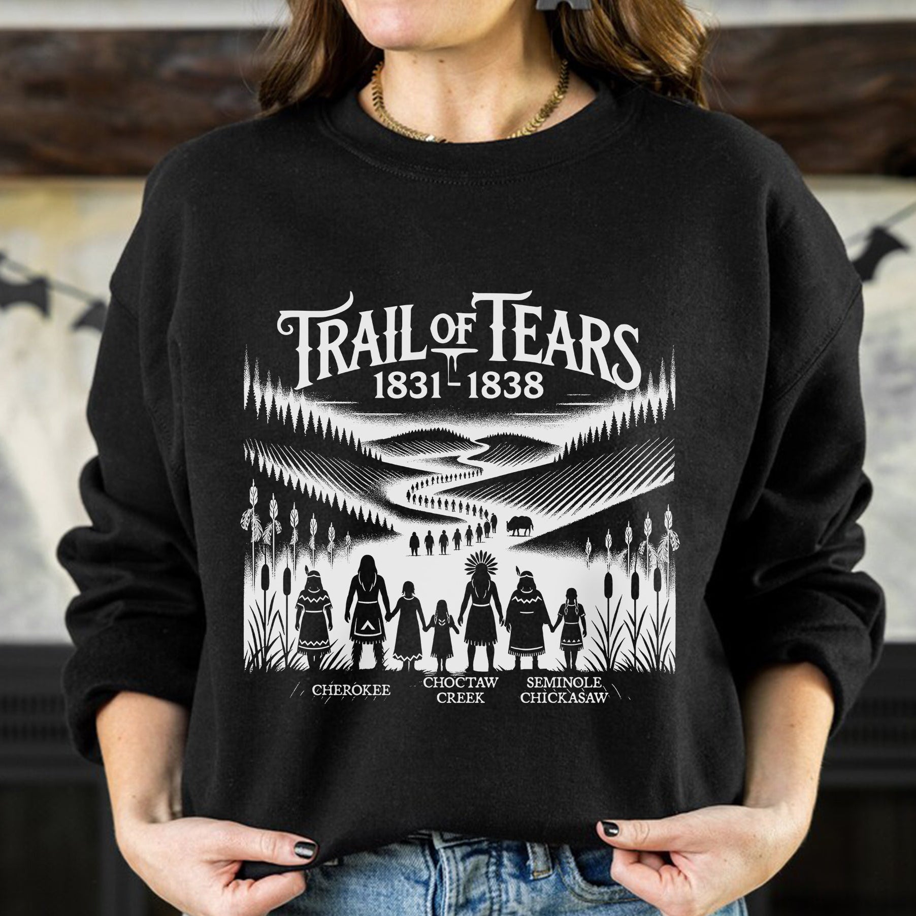 Native Heritage Trail of Tears 5 Tribes - Unisex T-Shirt/T-Shirt V-Neck/Hoodie/Sweatshirt