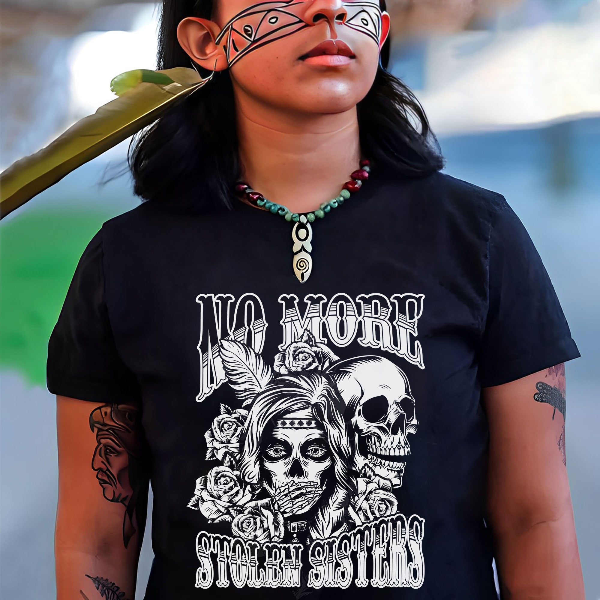 No More Stolen Sisters - MMIW Unisex T-Shirt/T-Shirt V-Neck/Hoodie/Sweatshirt One Side
