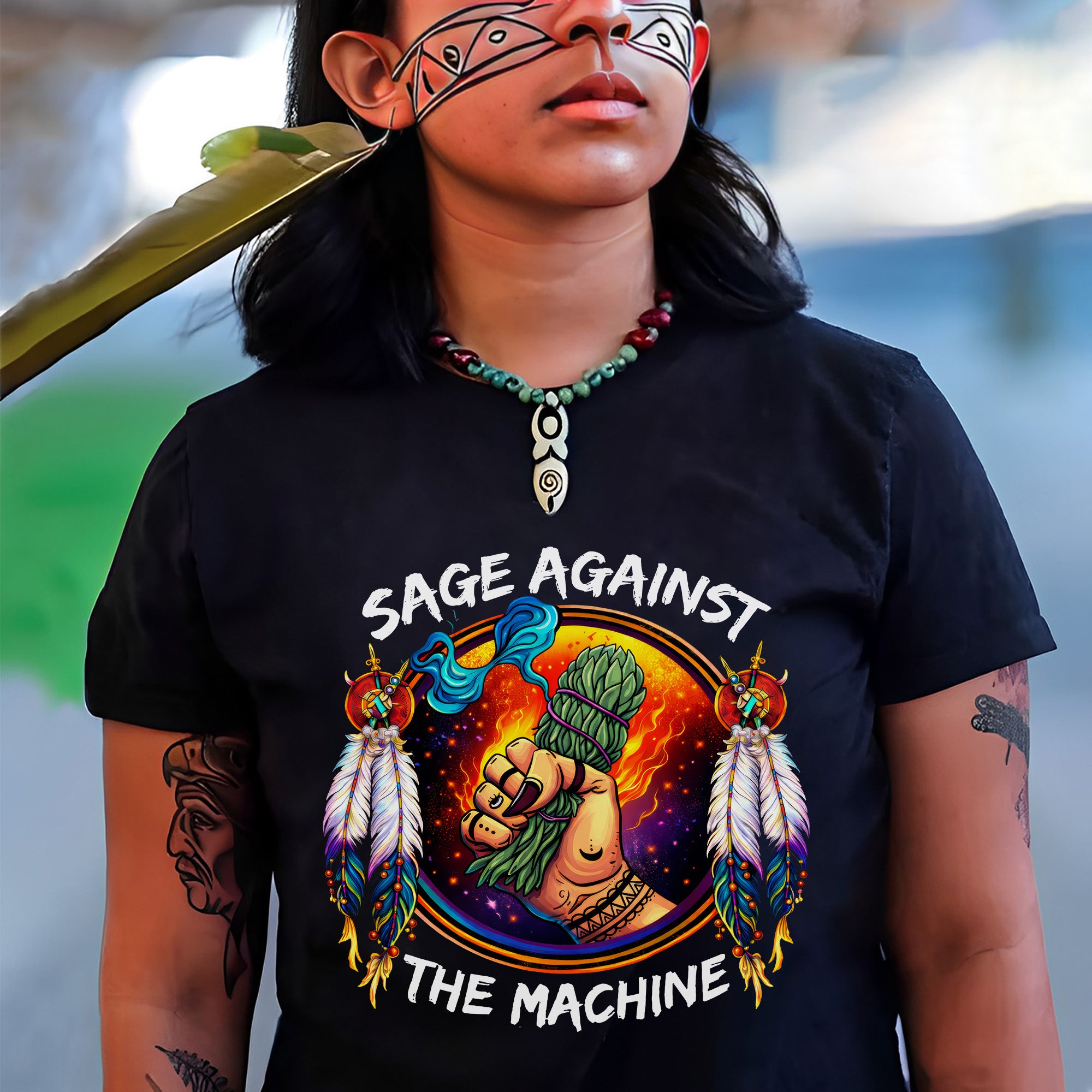 Sage Against The Machine Spiritual Power and Resistance Unisex T-shirt/T-shirt V-Neck/Hoodie/Sweatshirt