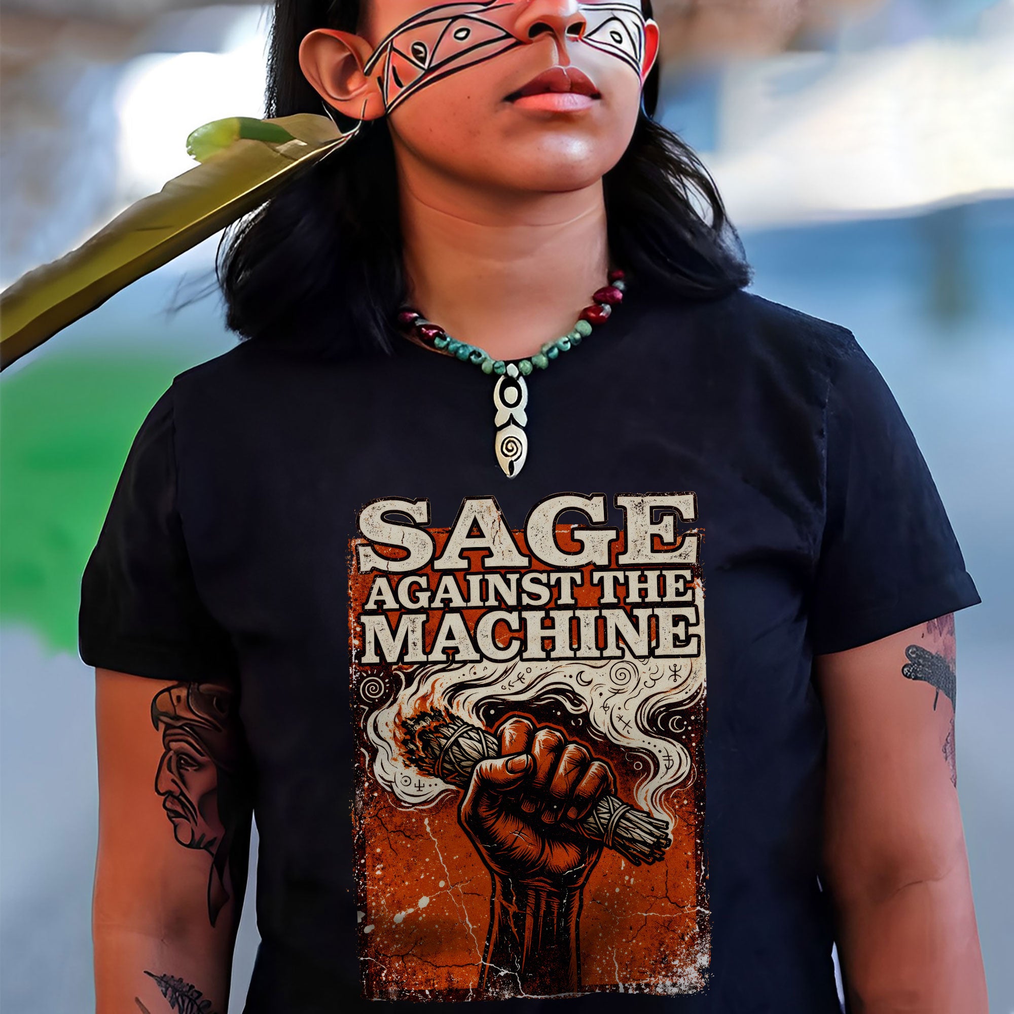 Sage Against The Machine Spiritual Power and Resistance Unisex T-shirt/T-shirt V-Neck/Hoodie/Sweatshirt 367